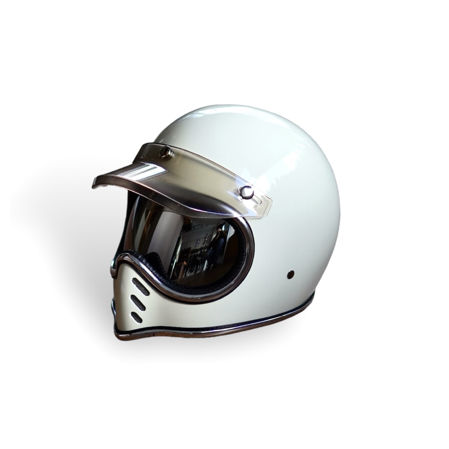 BURST HELMET/CHROME CROSS (IVORY)