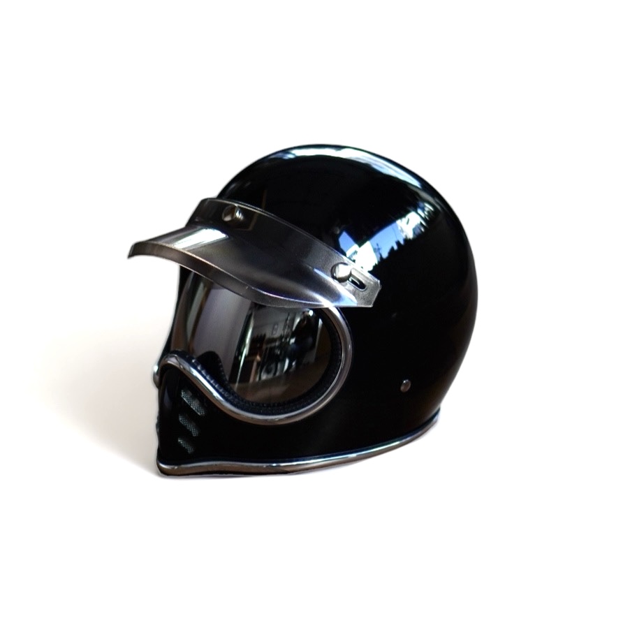 BURST HELMET/CHROME CROSS (BLACK)