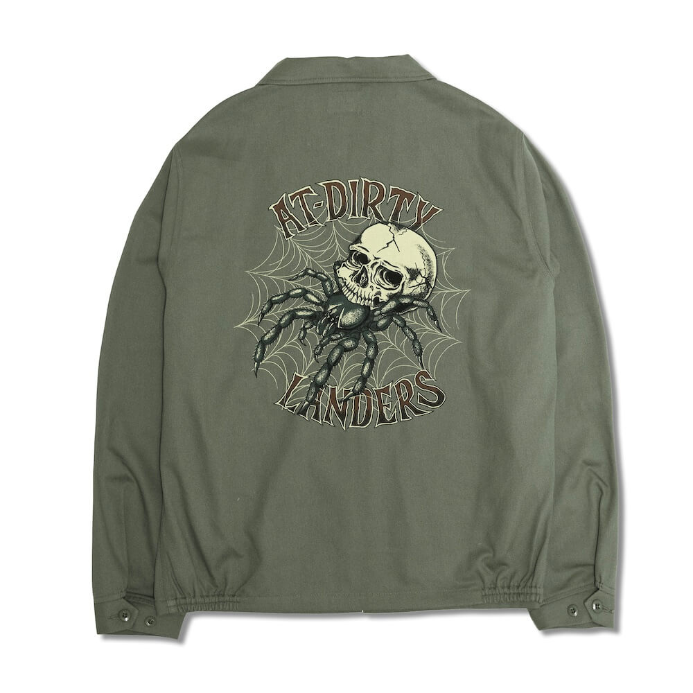 AT-DIRTY/SKULL SPIDER JACKET (OLIVE)