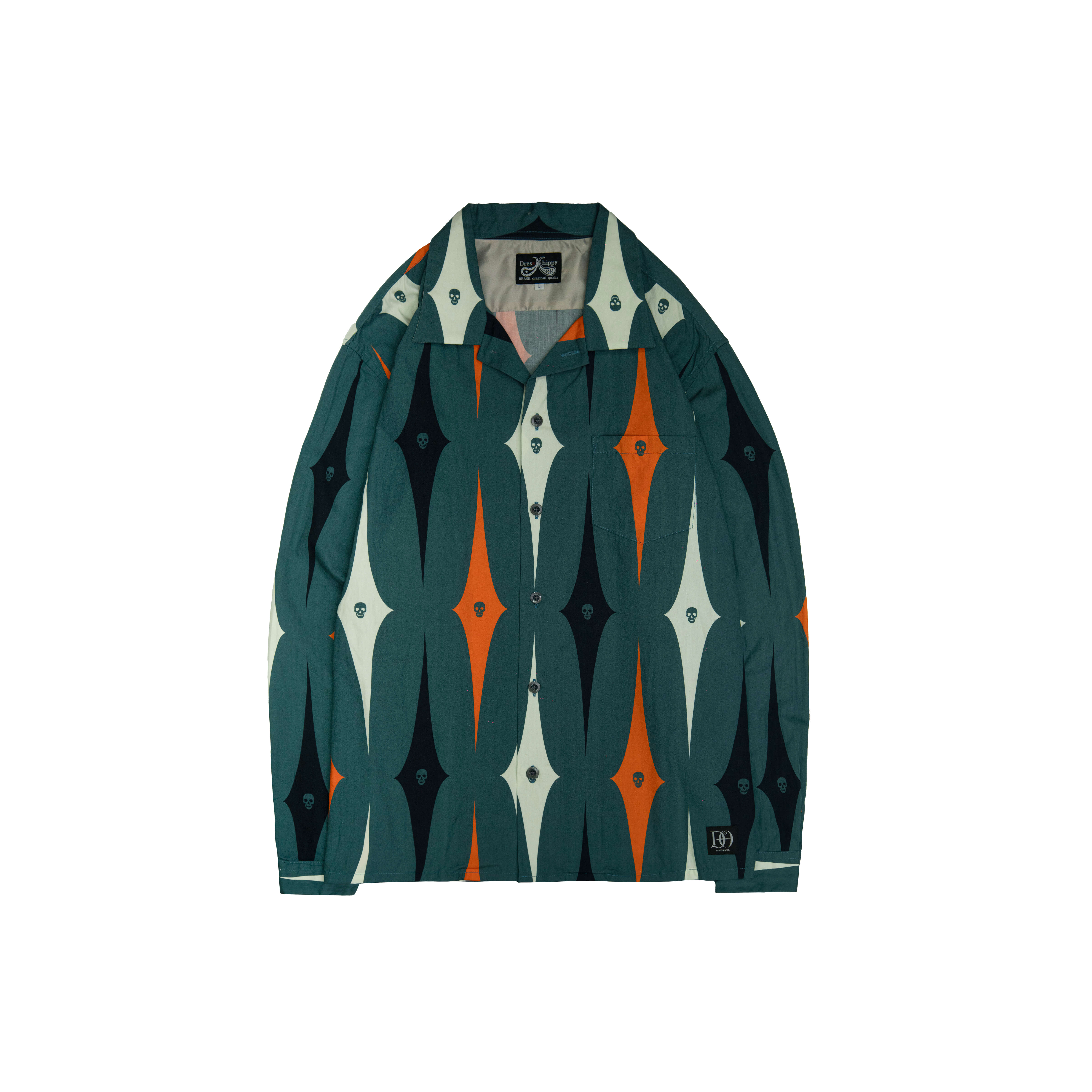 DRESS HIPPY/50's SKULL L/S SHIRT (BLUE)