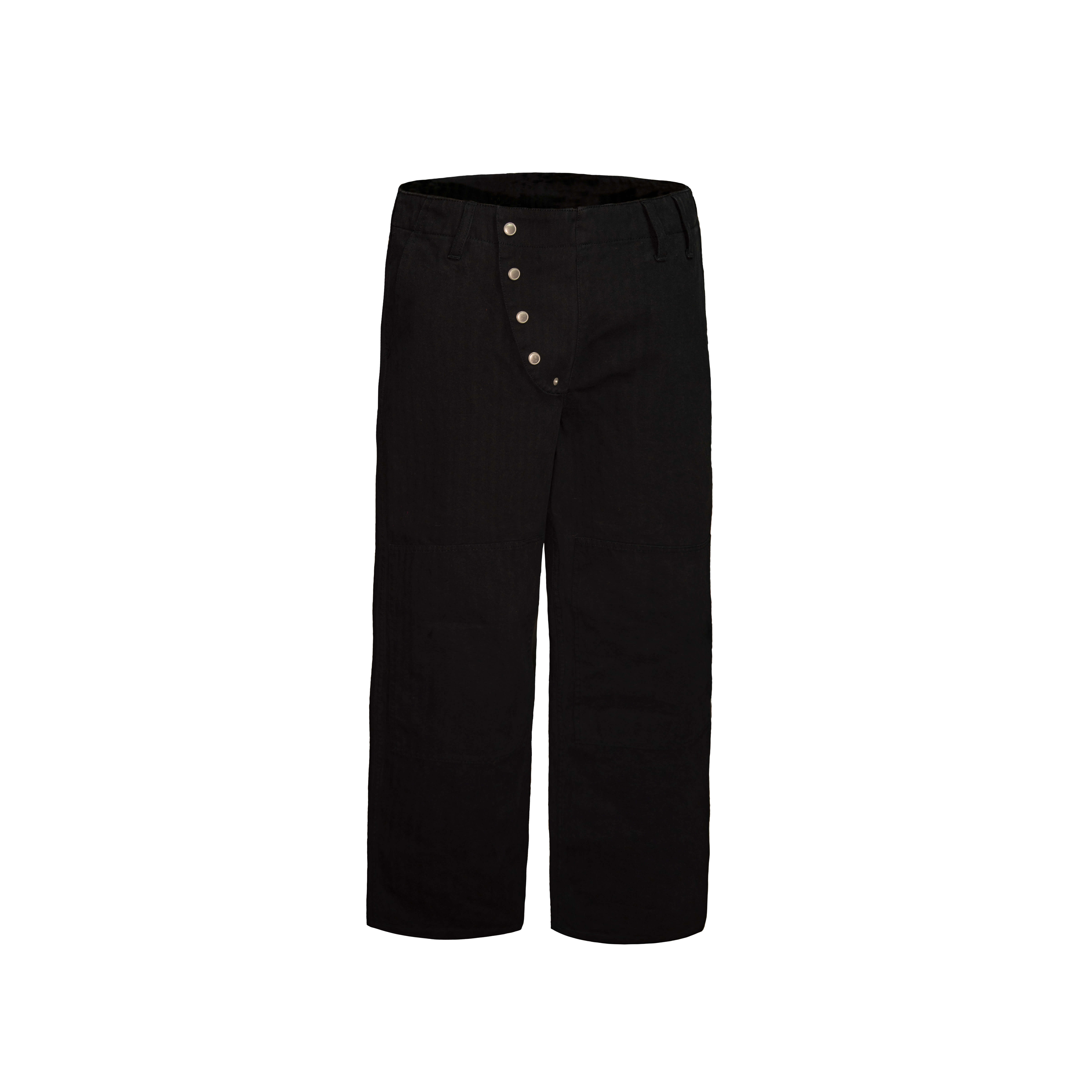 AT-DIRTY/FIREMAN PANTS -HERRINGBONE- (BLACK)