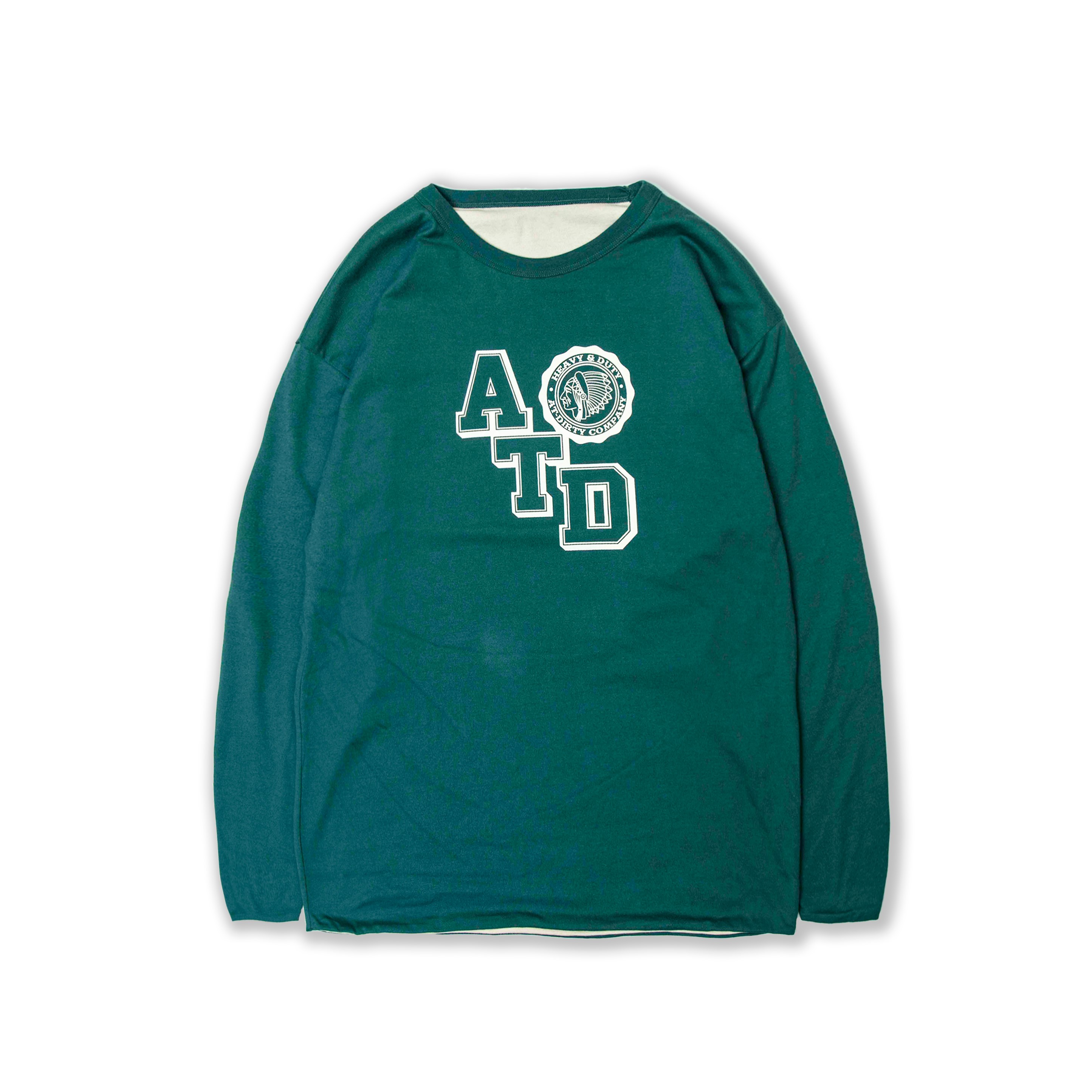 AT-DIRTY/DOUBLE FACE L/S TEE (GREEN×NATURAL)