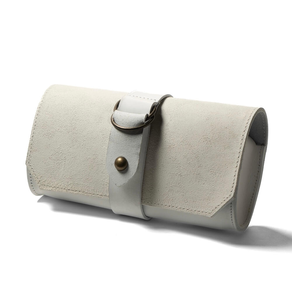 AT-DIRTY/LEATHER PLAIN TOOL BAG (SUEDE WHITE)