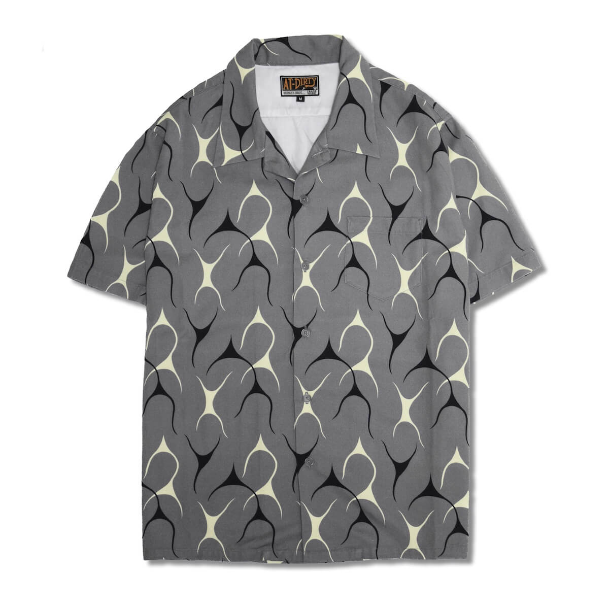 AT-DIRTY/ATD FLAMES S/S SHIRT (GRAY)