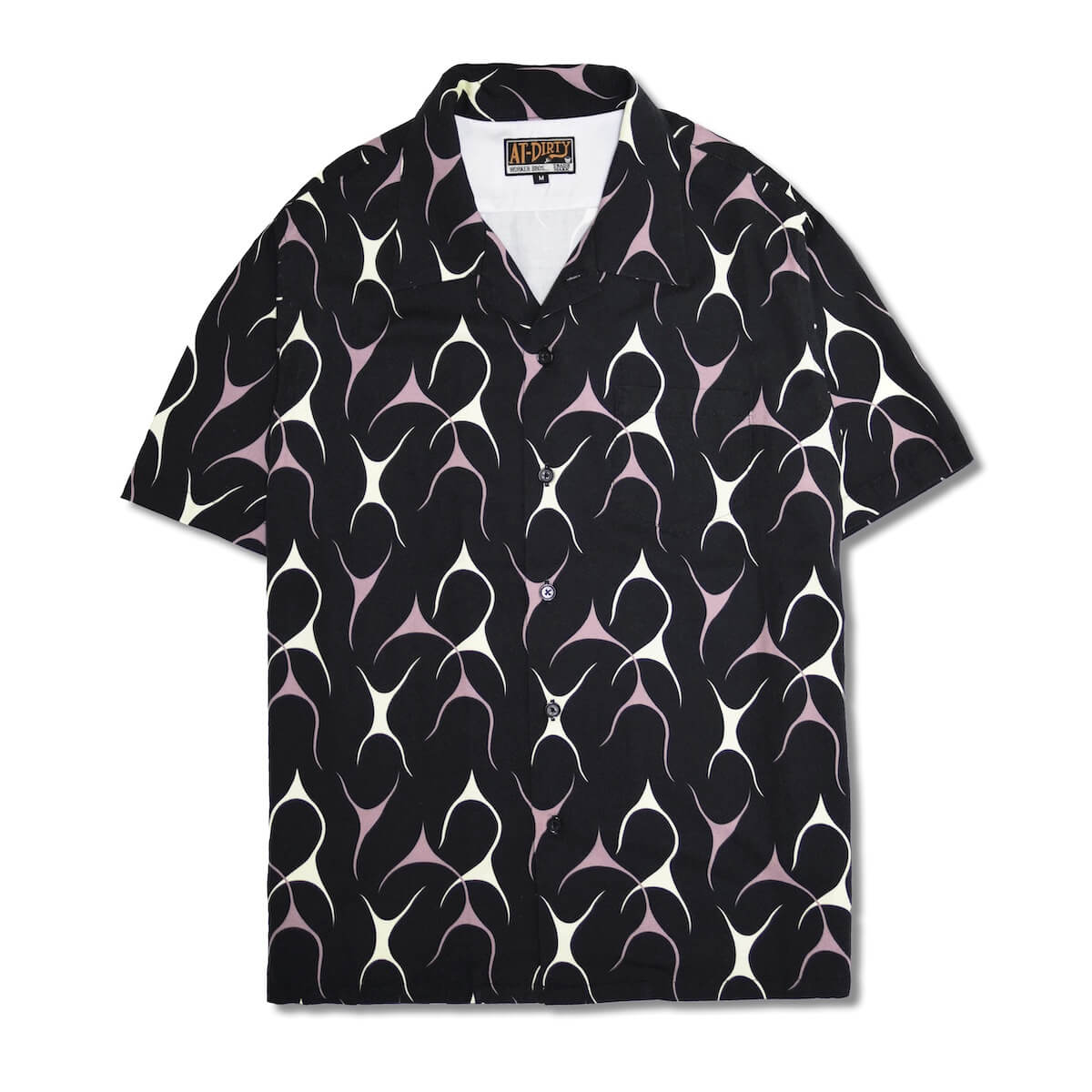 AT-DIRTY/ATD FLAMES S/S SHIRT (BLACK)