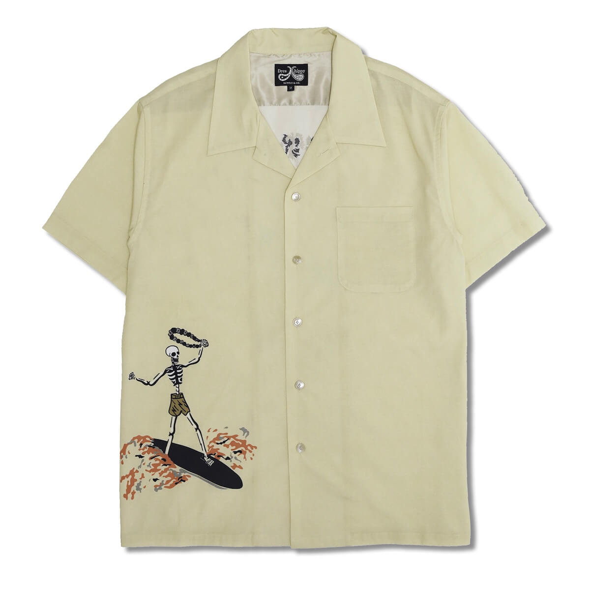 DRESS HIPPY/SKULL SURFER BACK PANEK SHIRT (NATURAL)