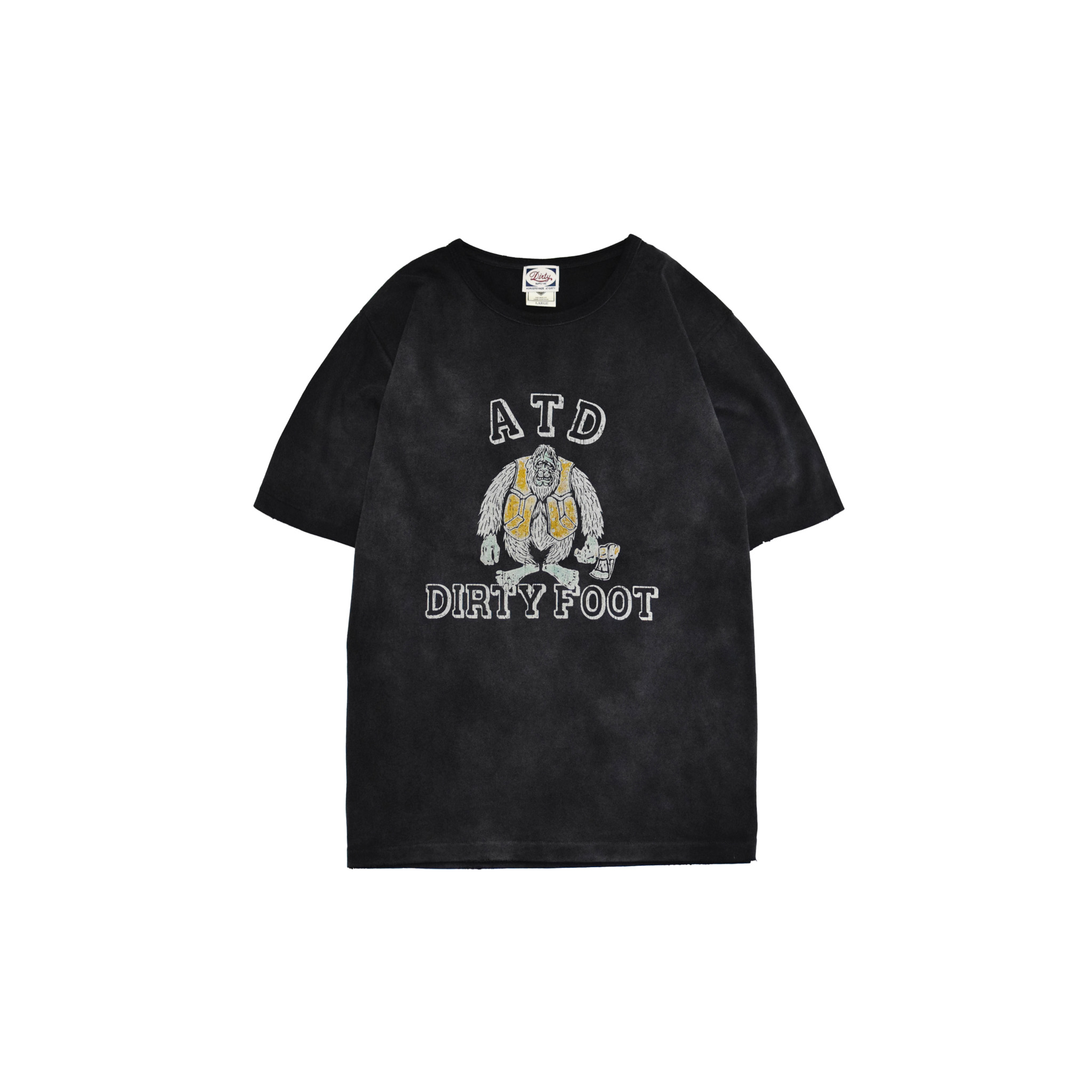 AT-DIRTY/DIRTY FOOT COLLEGE S/S TEE (W.BLACK)