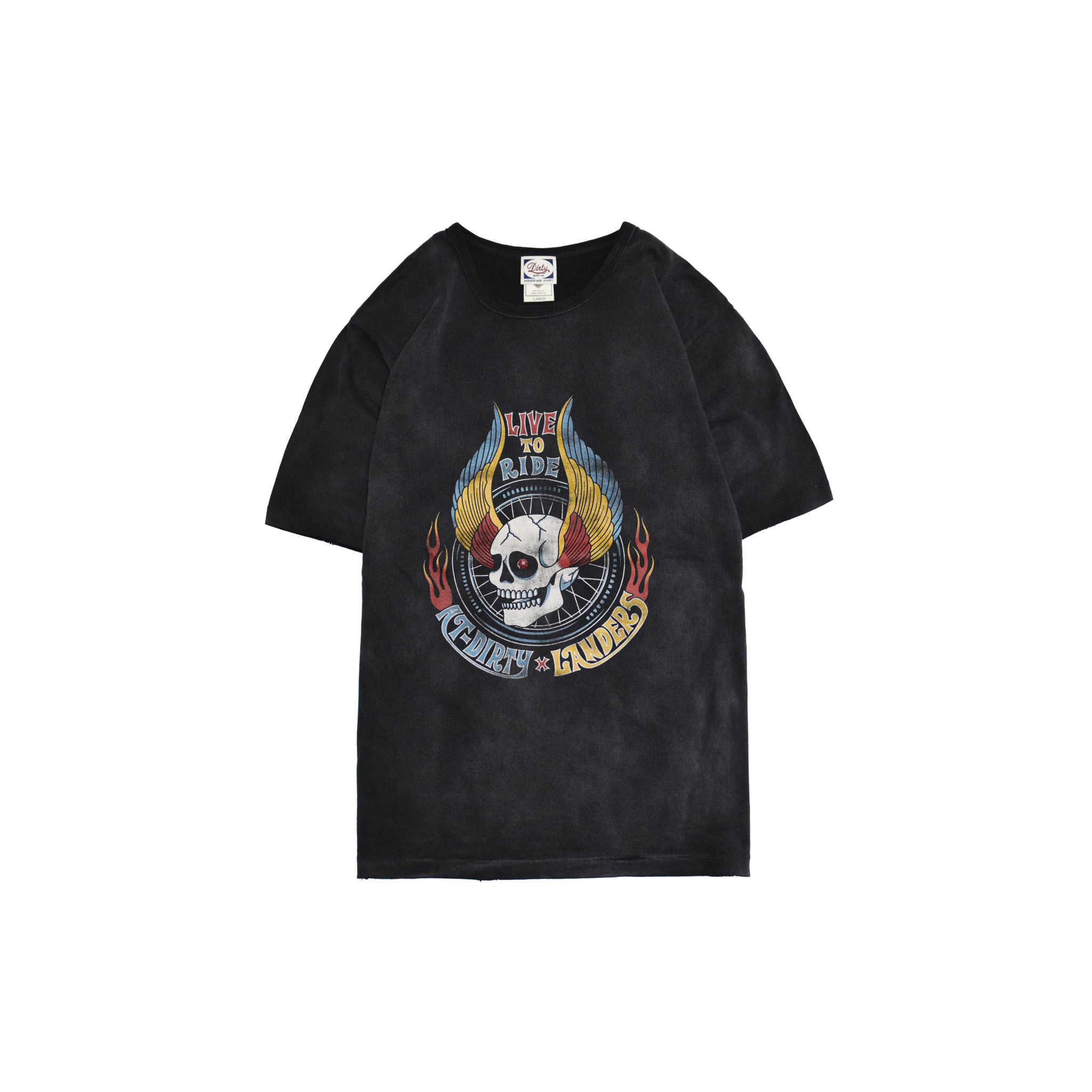 AT-DIRTY/LIVE TO RIDE S/S TEE (W.BLACK)