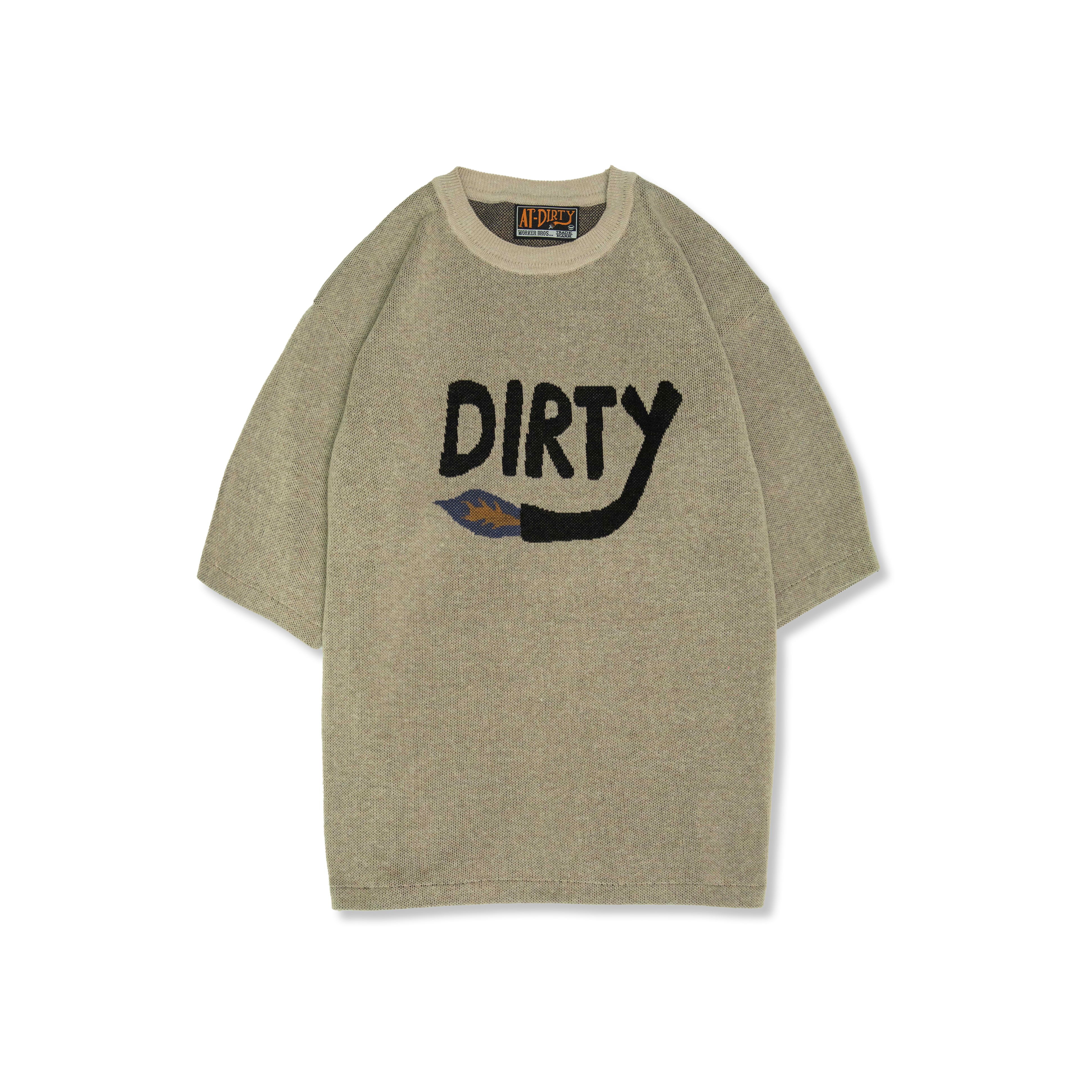 AT-DIRTY/DIRTY FIRE JACQUARD TEE (BEIGE)