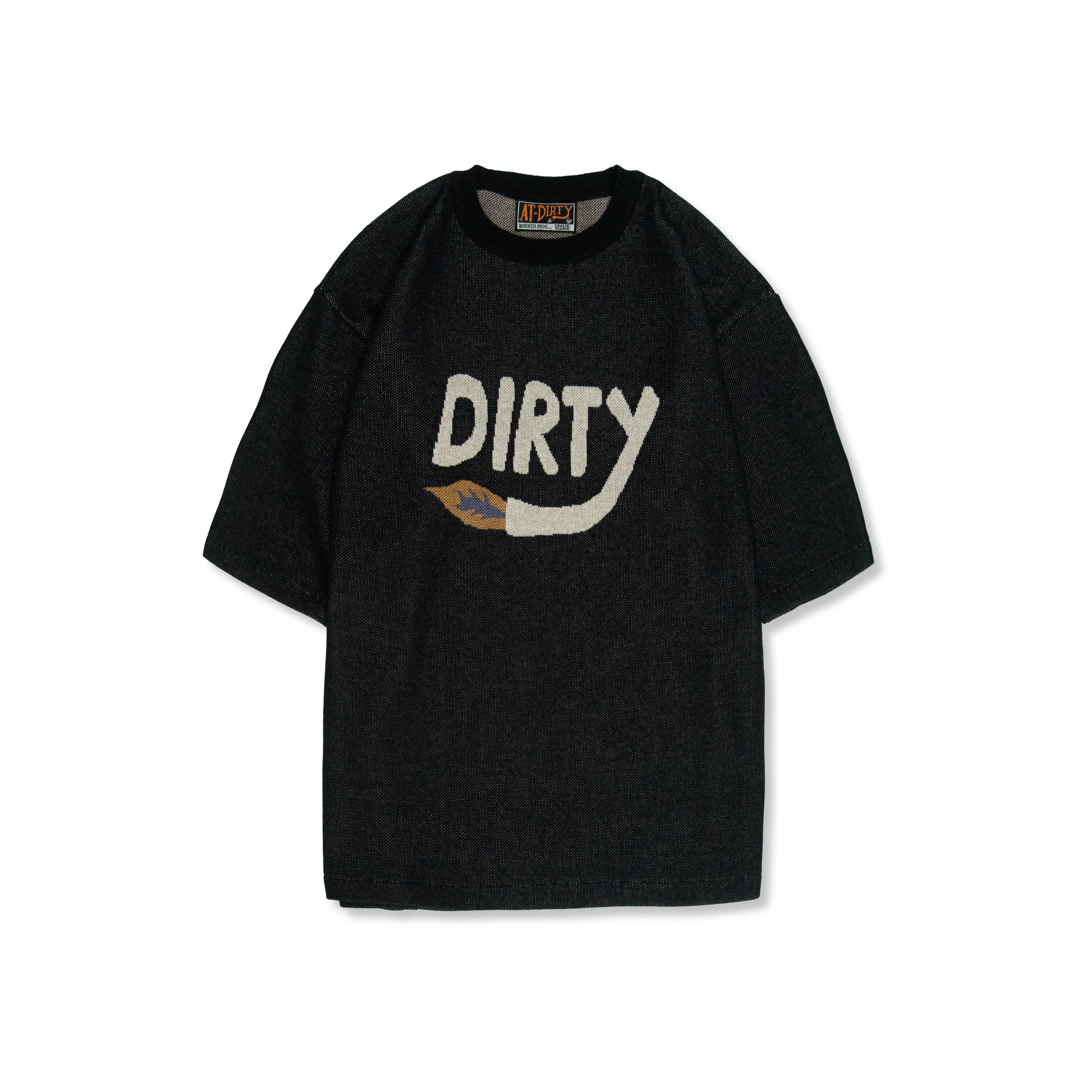 AT-DIRTY/DIRTY FIRE JACQUARD TEE (BLACK)