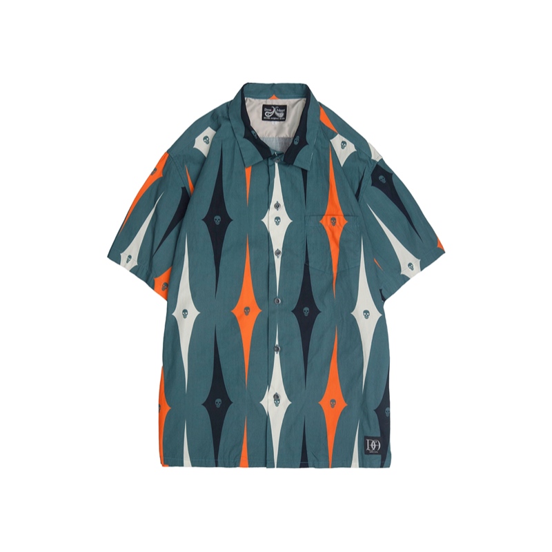 DRESS HIPPY/50s SKULL S/S SHIRT (BLUE)