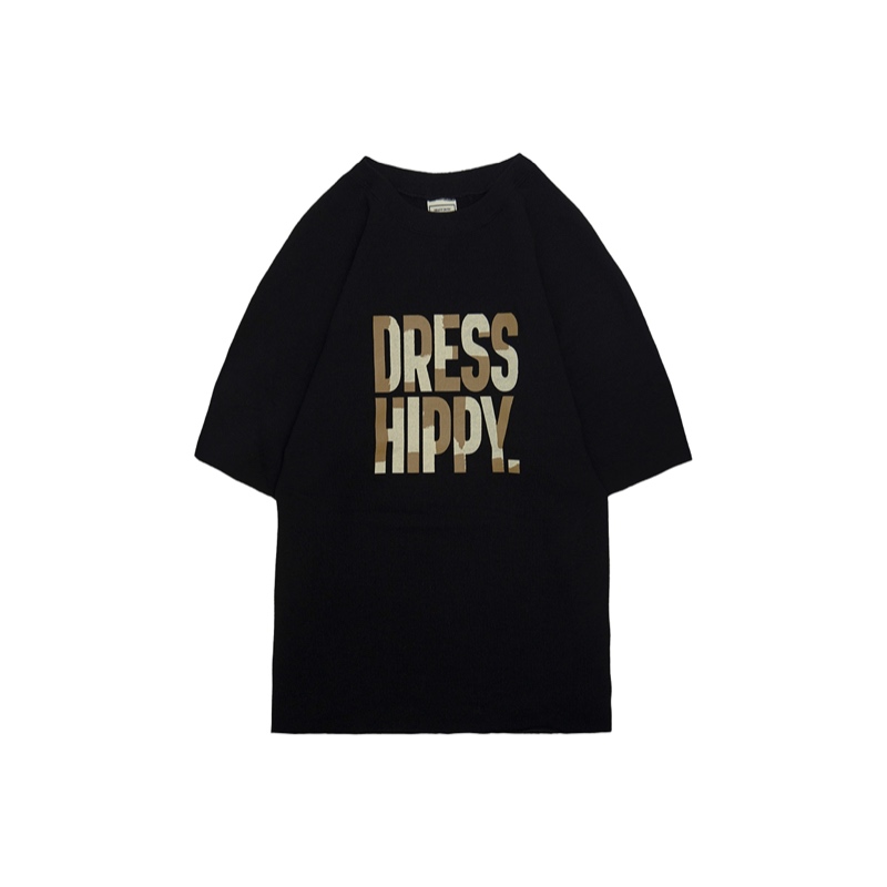 DRESS HIPPY/PAINTING S/S LIGHT SWEAT (BLACK)