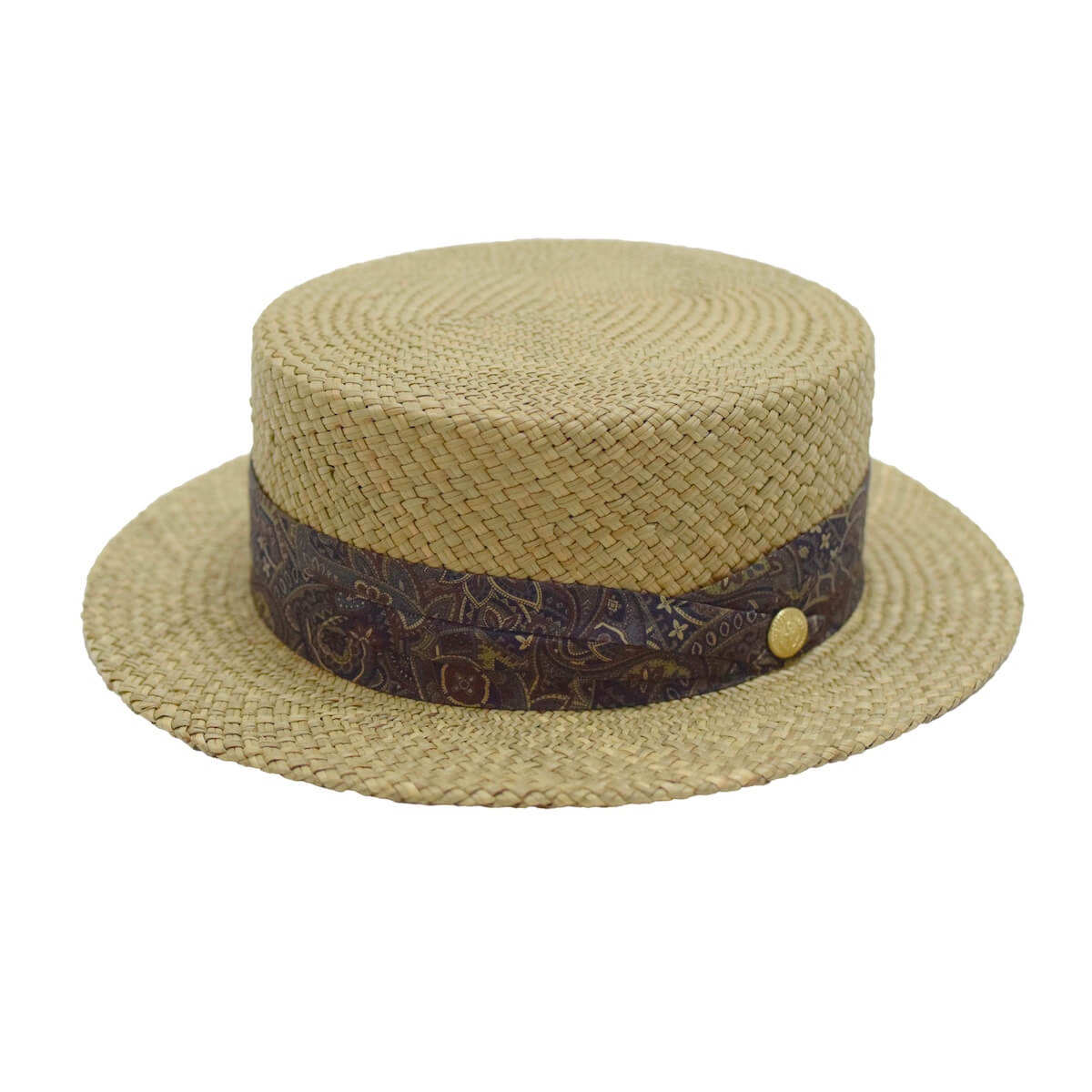 DRESS HIPPY/BOATER HAT THREE TIER (NATURAL×NAVY)