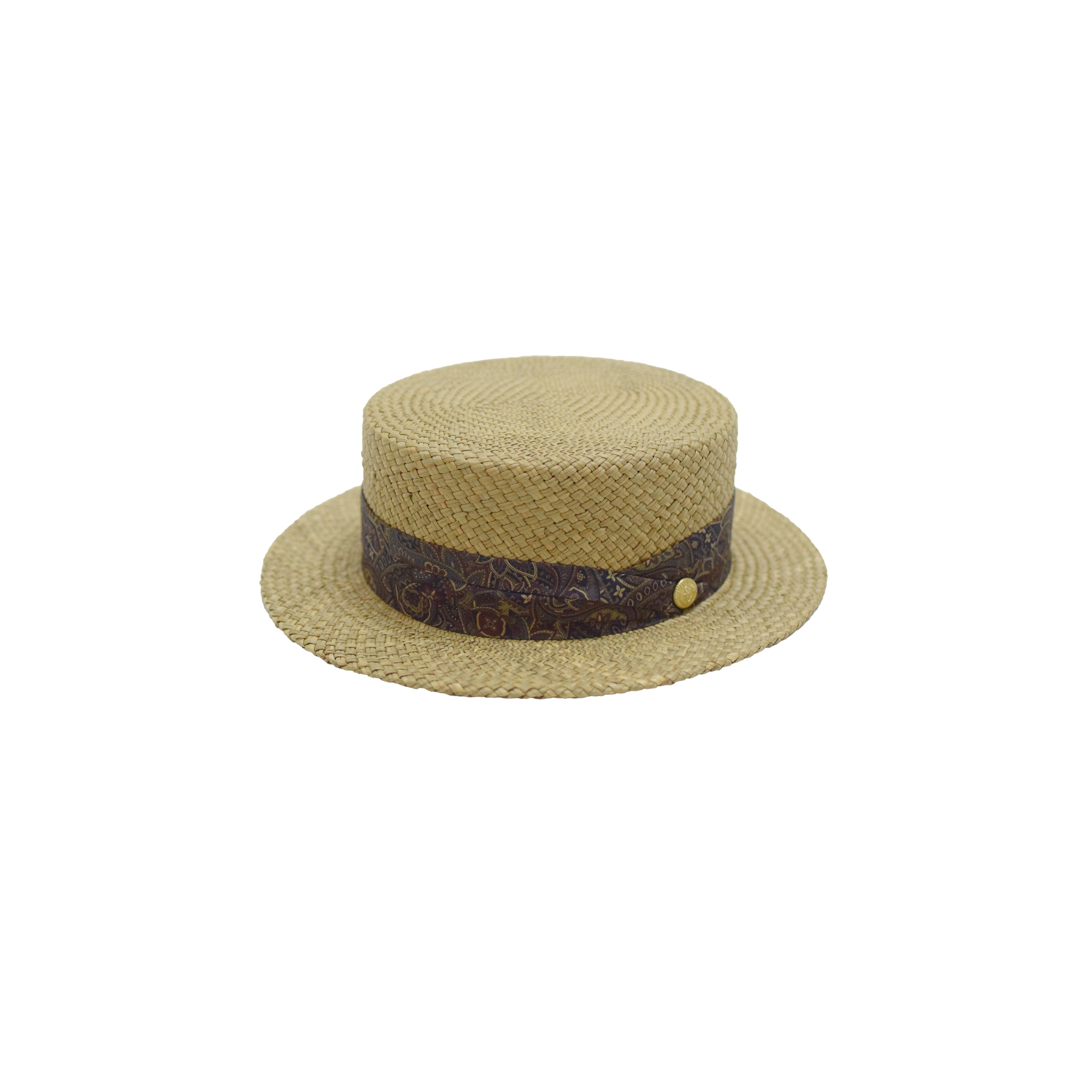 DRESS HIPPY/BOATER HAT / THREE TIER (NATURAL×NAVY)