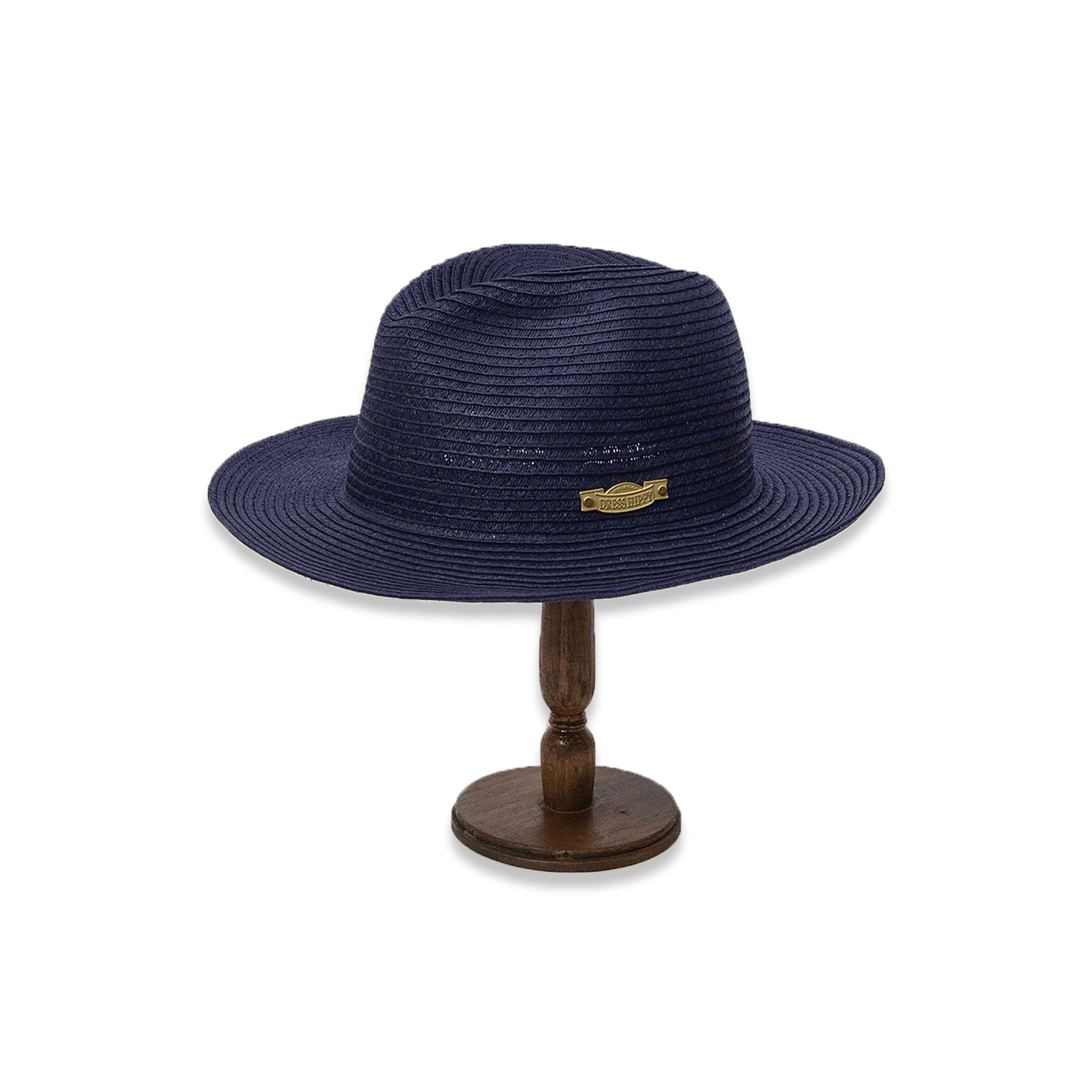 DRESS HIPPY/SUMMER FEDORA LONG (NAVY)