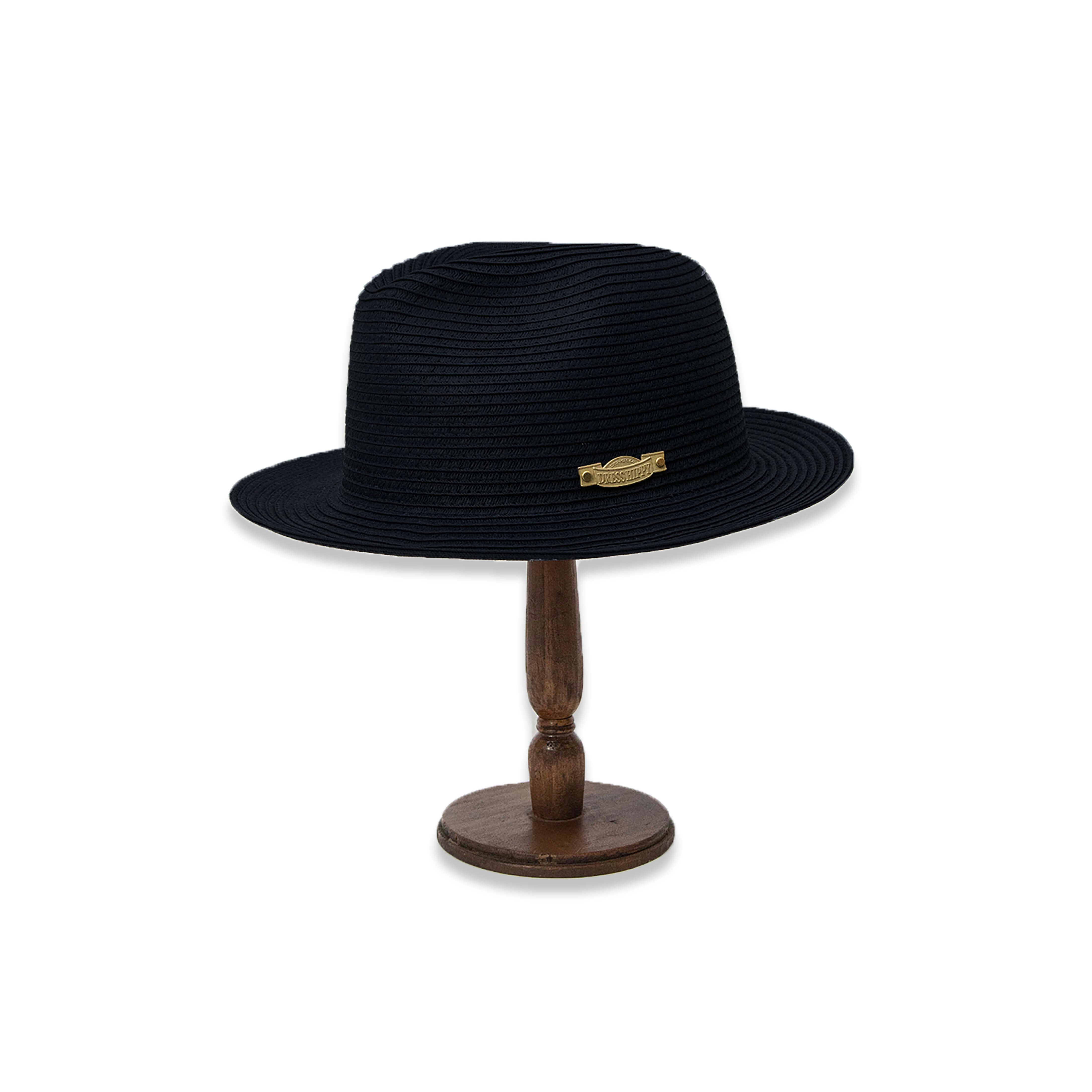 DRESS HIPPY/SUMMER FEDORA SHORT (BLACK)