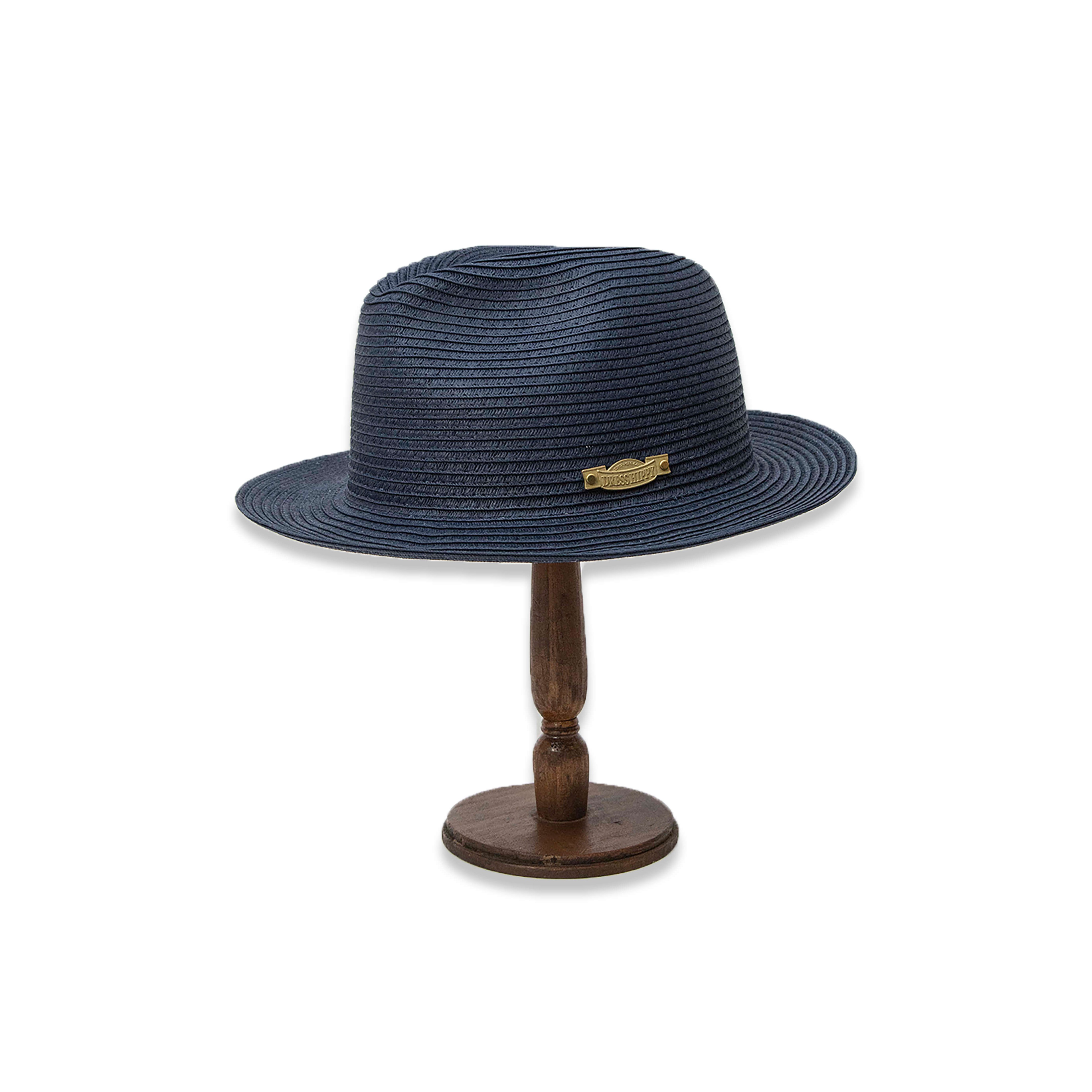 DRESS HIPPY/SUMMER FEDORA SHORT (NAVY)