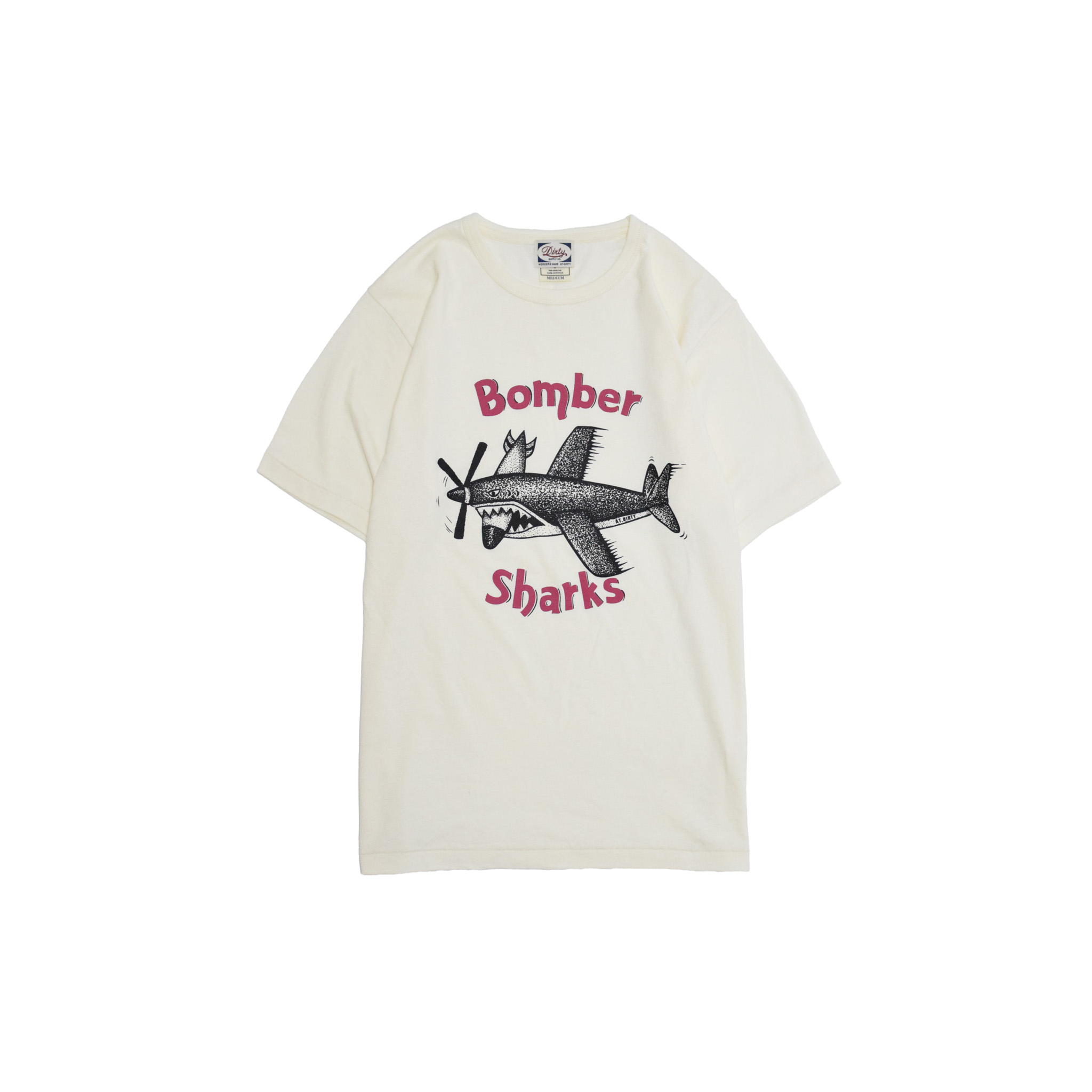 AT-DIRTY/BOMBER SHARK S/S TEE (NATURAL)