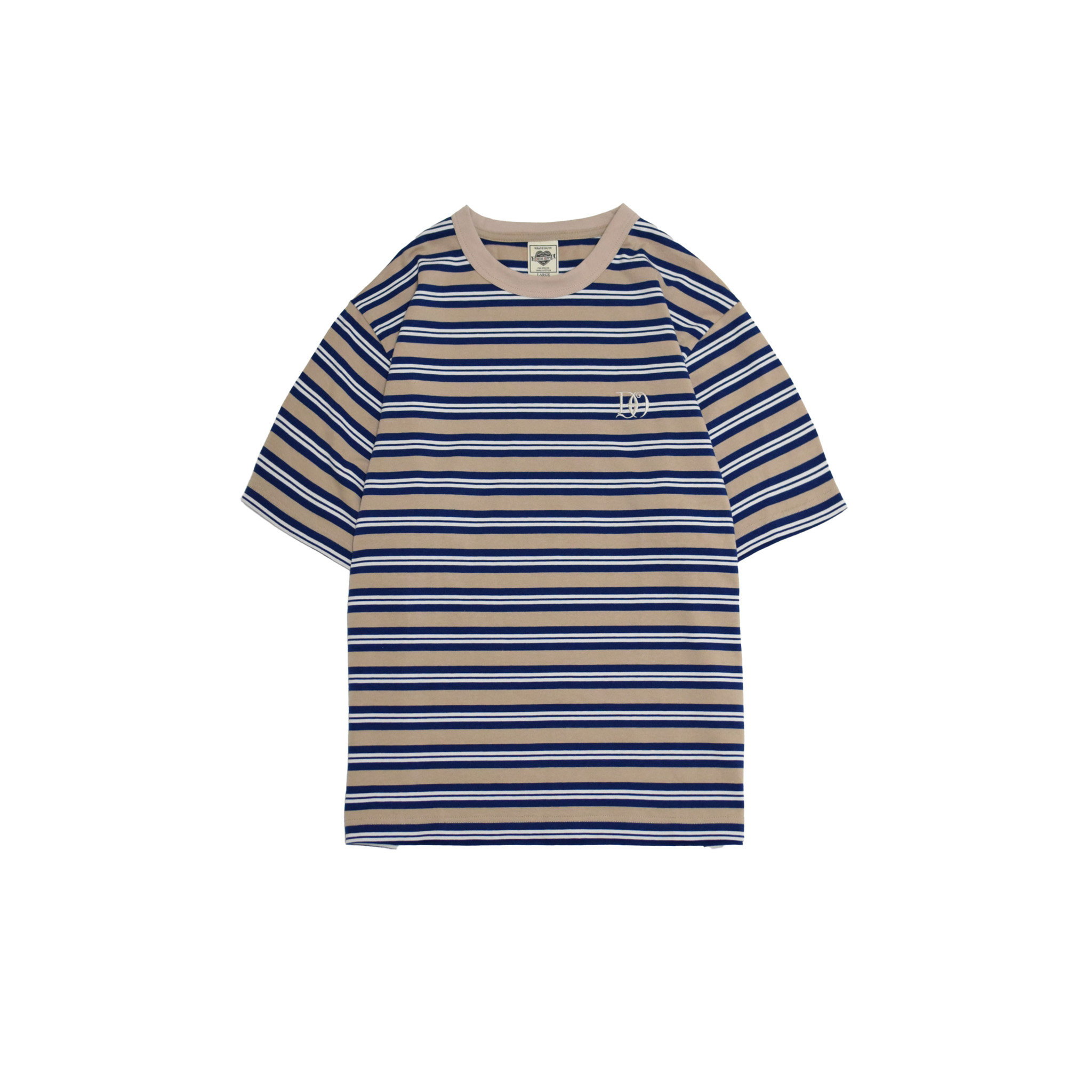 DRESS HIPPY/DH MULTI BORDER S/S TEE (BEIGE × NAVY)
