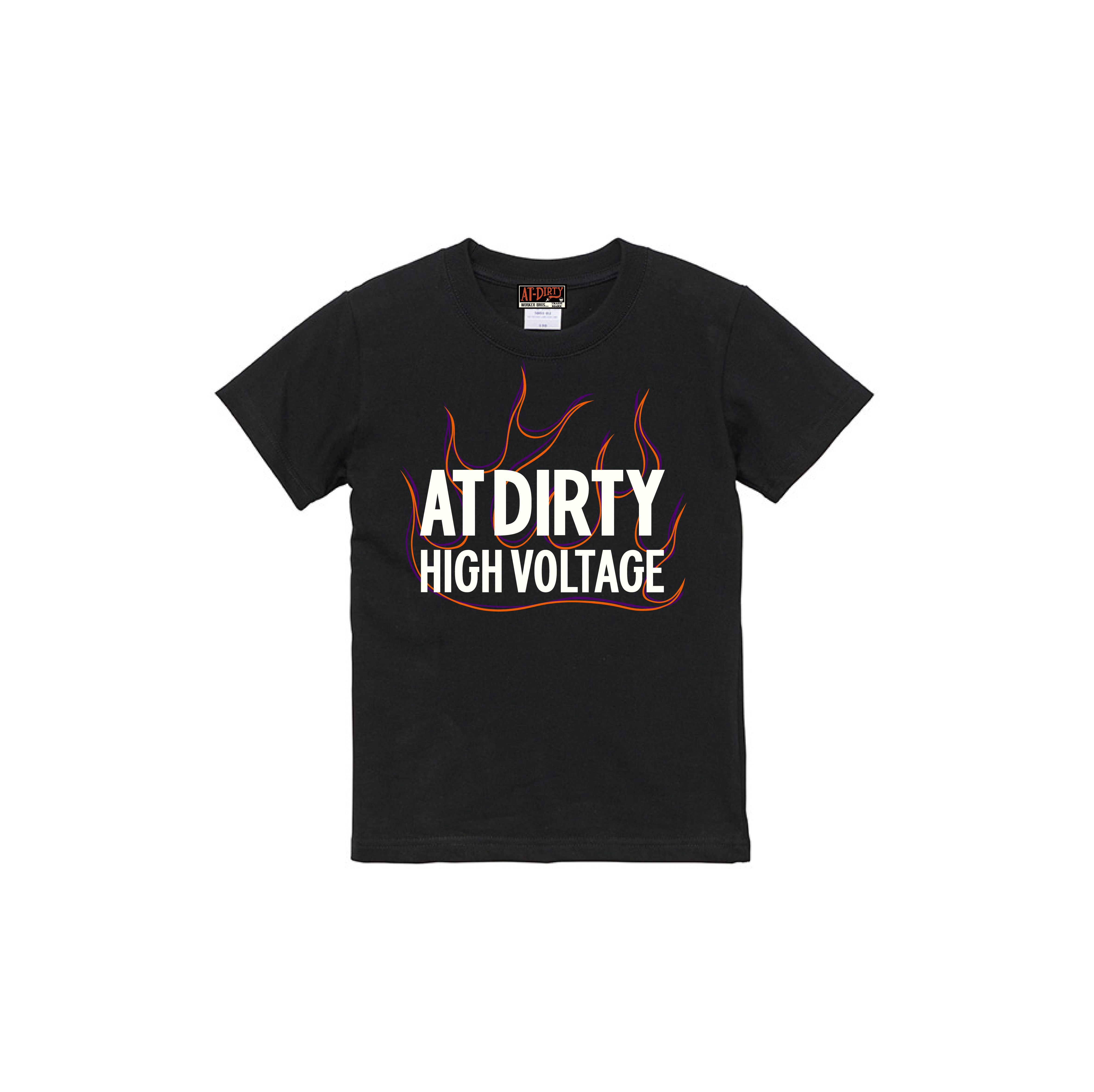 AT-DIRTY/HIGHVOLTAGE S/S KIDS TEE (BLACK)