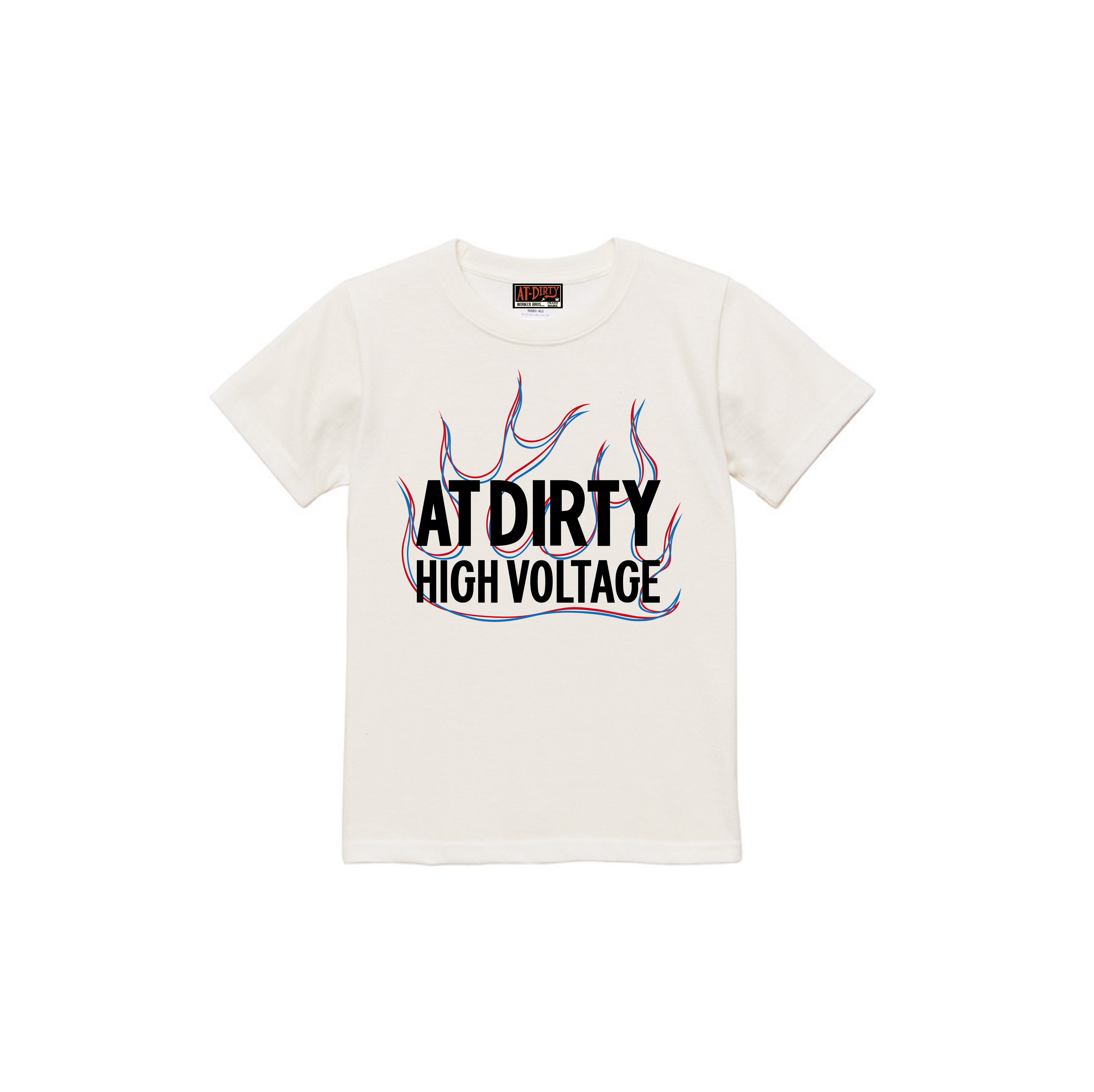 AT-DIRTY/HIGHVOLTAGE S/S KIDS TEE (NATURAL)