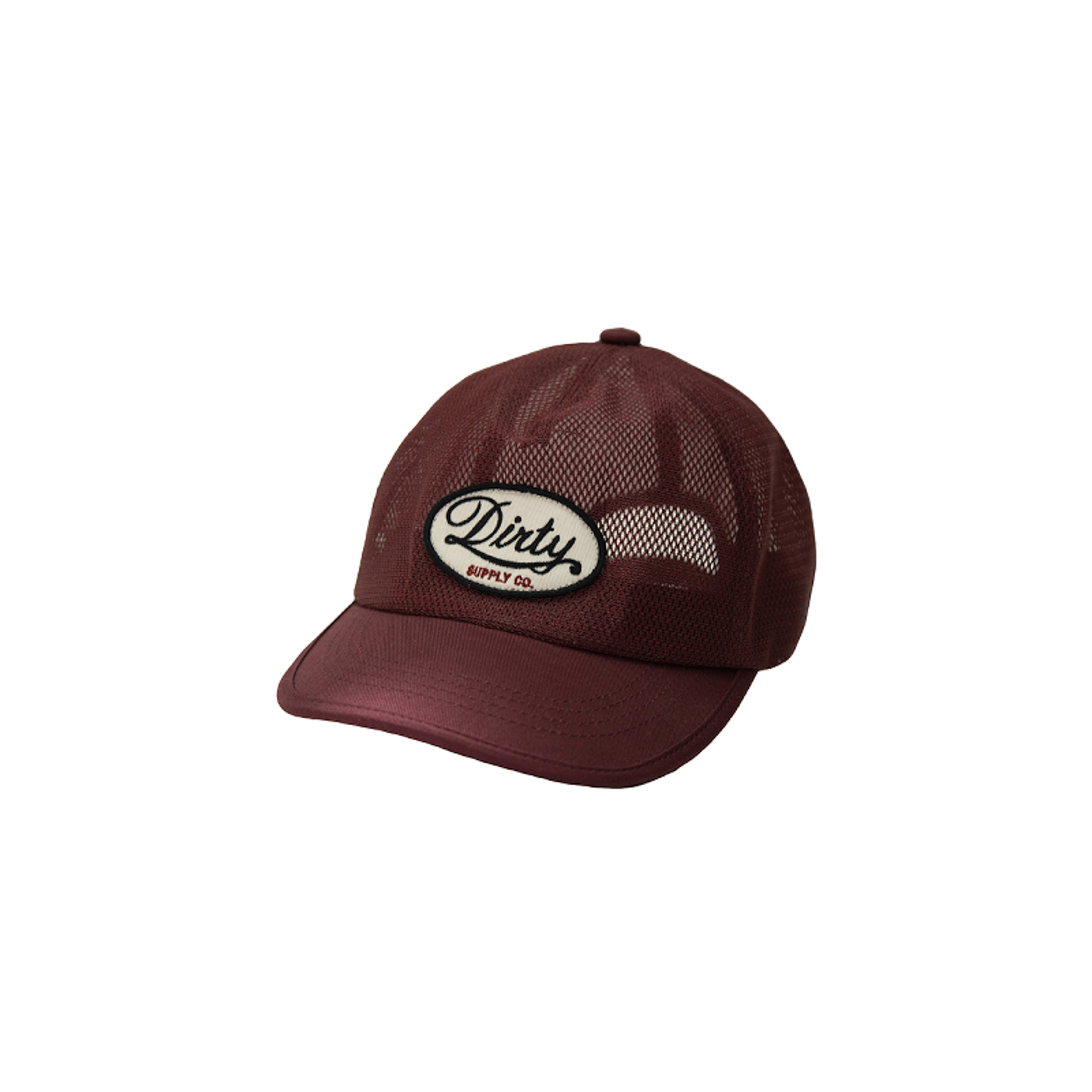 AT-DIRTY/ATD OVAL TRUCKERS CAP -ALL MESH-  (BURGUNDY)
