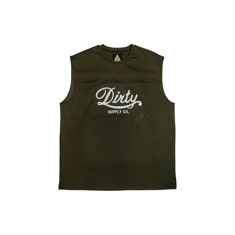 AT-DIRTY/DIRTY SLEEVELESS TEE (OLIVE)