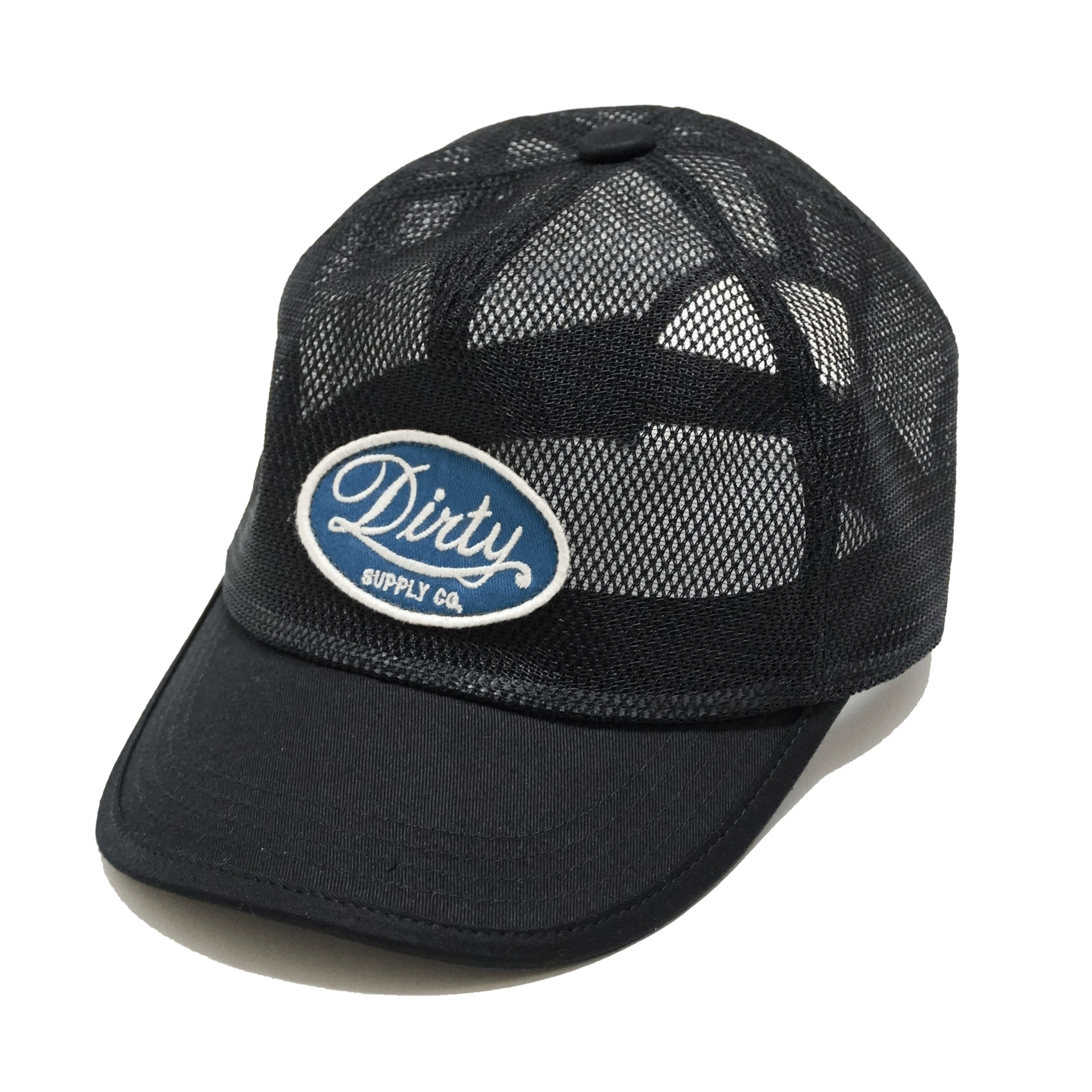 AT-DIRTY/ATD OVAL TRUCKERS CAP -ALL MESH- (BLACK)