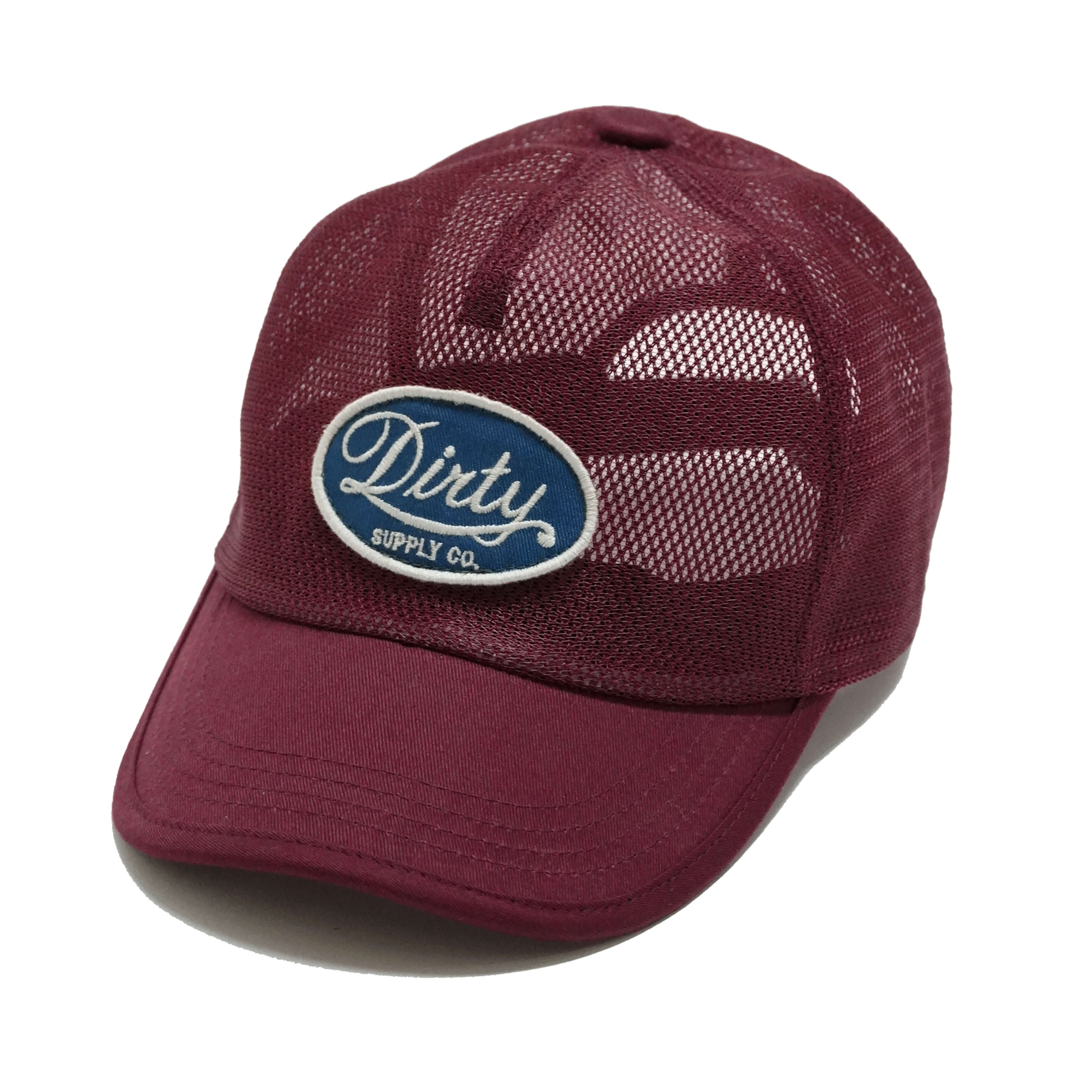 AT-DIRTY/ATD OVAL TRUCKERS CAP -ALL MESH- (BURGUNDY)