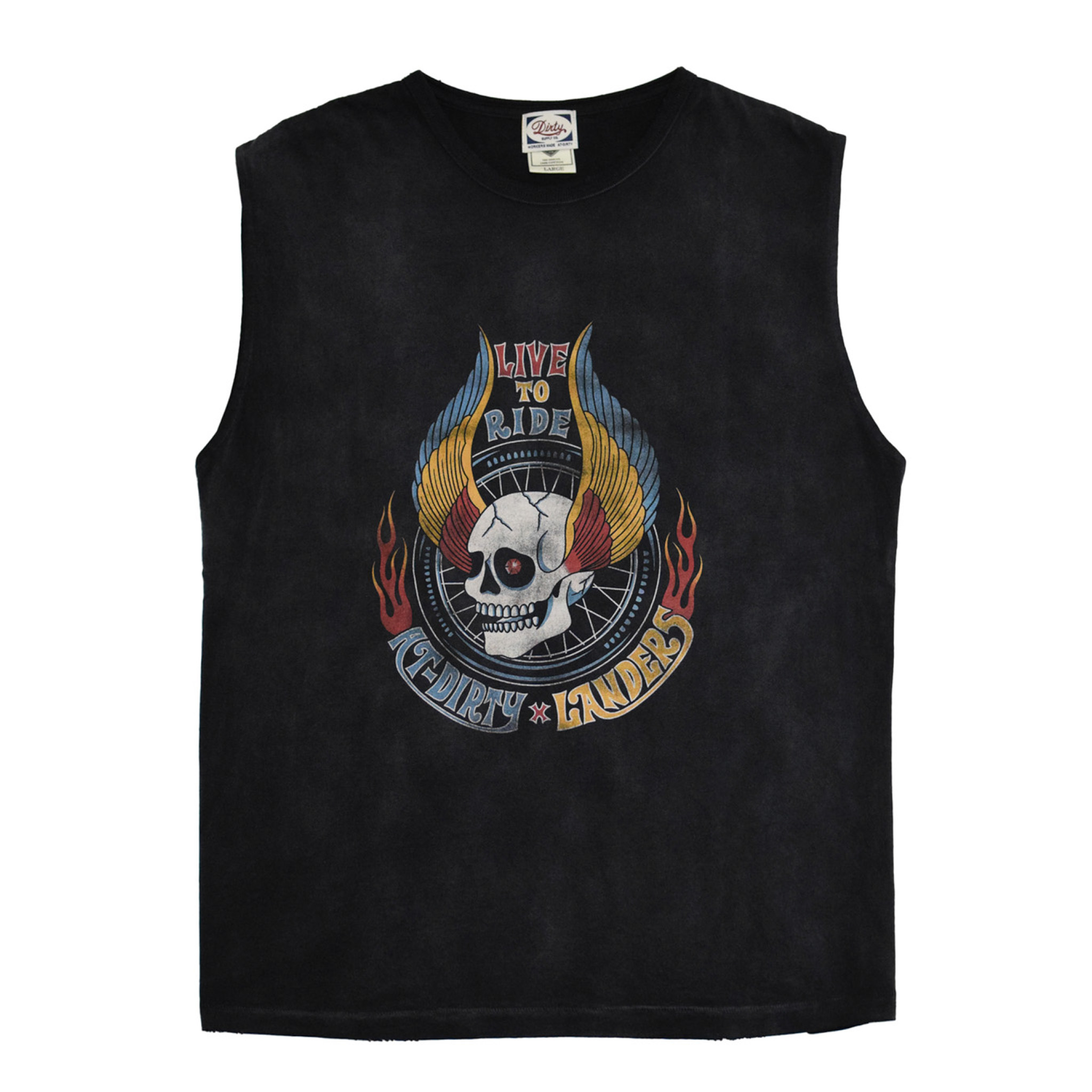 AT-DIRTY/LIVE TO RIDE SLEEVELESS (BLACK)