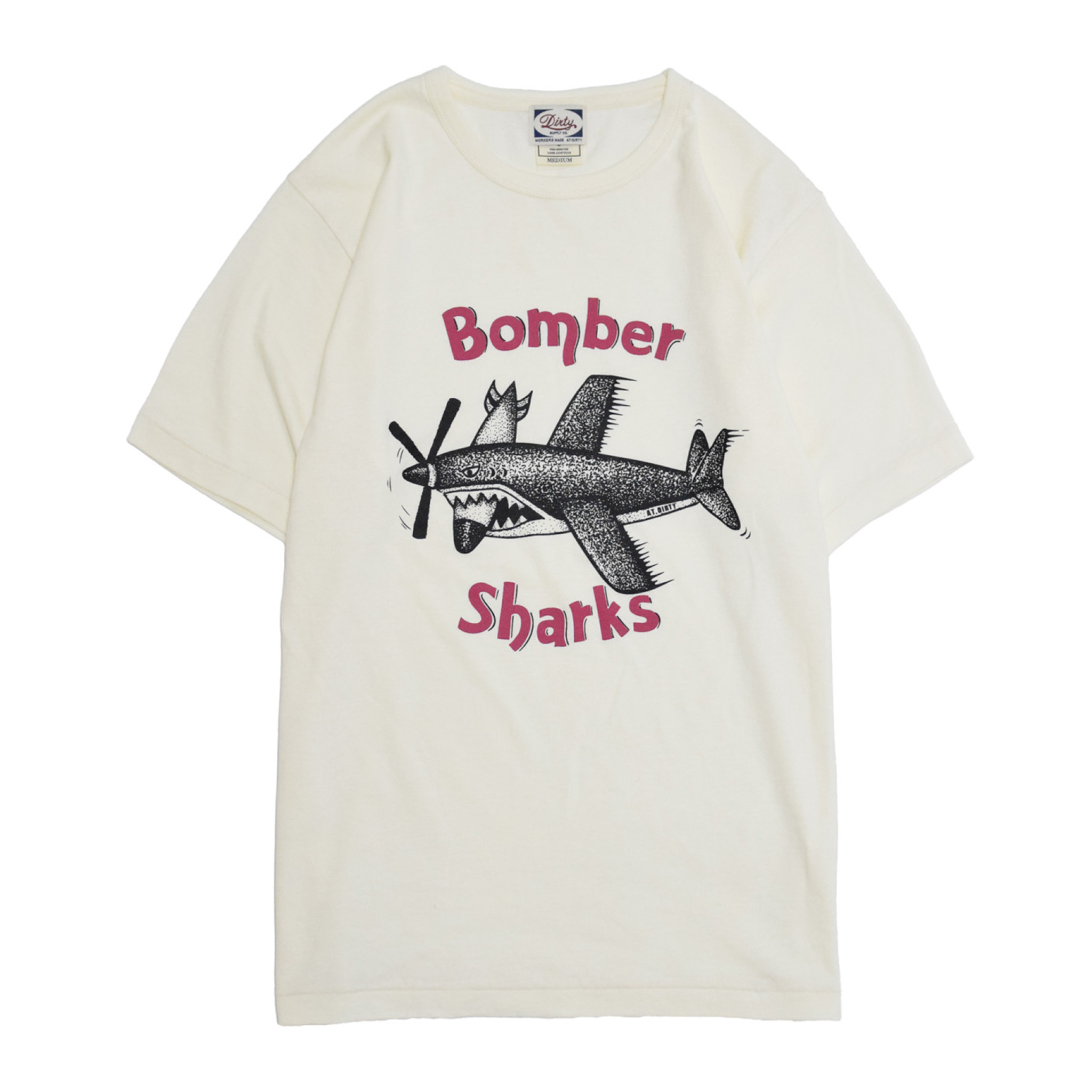 AT-DIRTY/BOMBER SHARK S/S TEE (NATURAL)