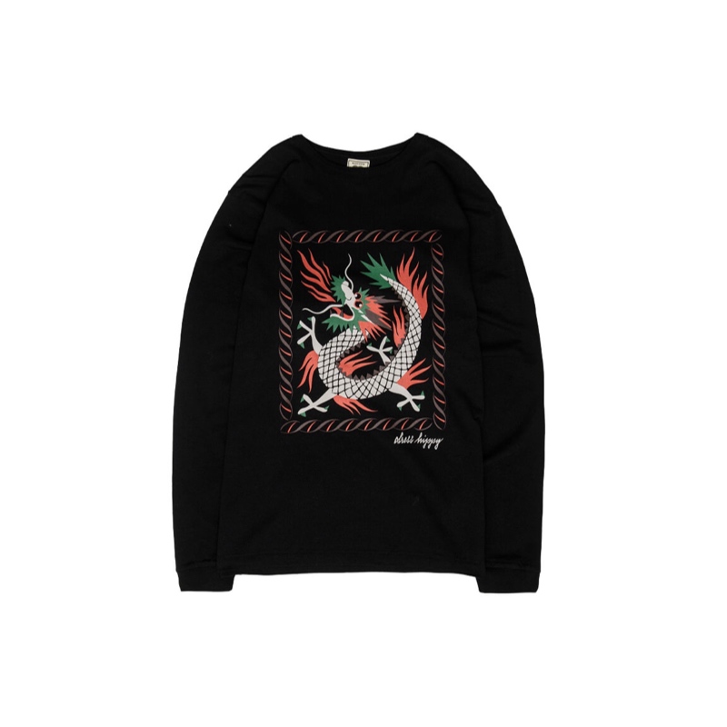 DRESS HIPPY/DRAGON L/S TEE (BLACK)