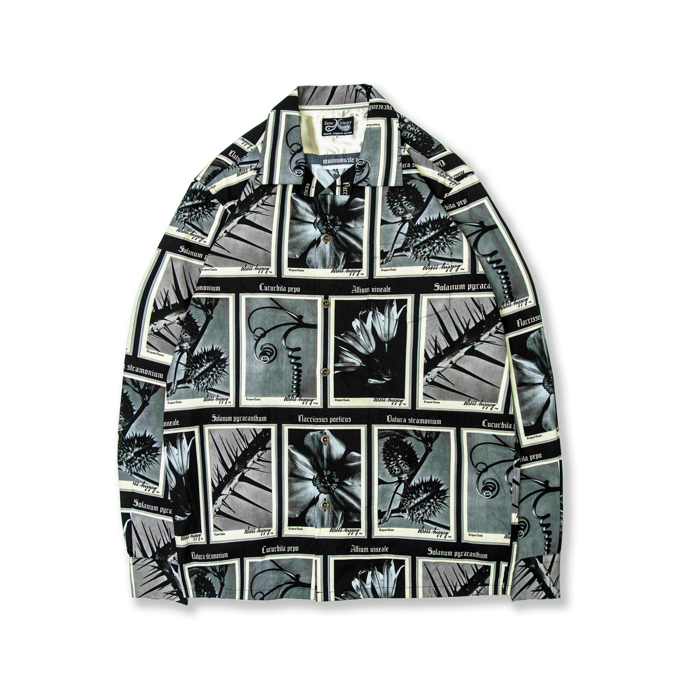 DRESS HIPPY/FLOWERS L/S SHIRT (BLACK)