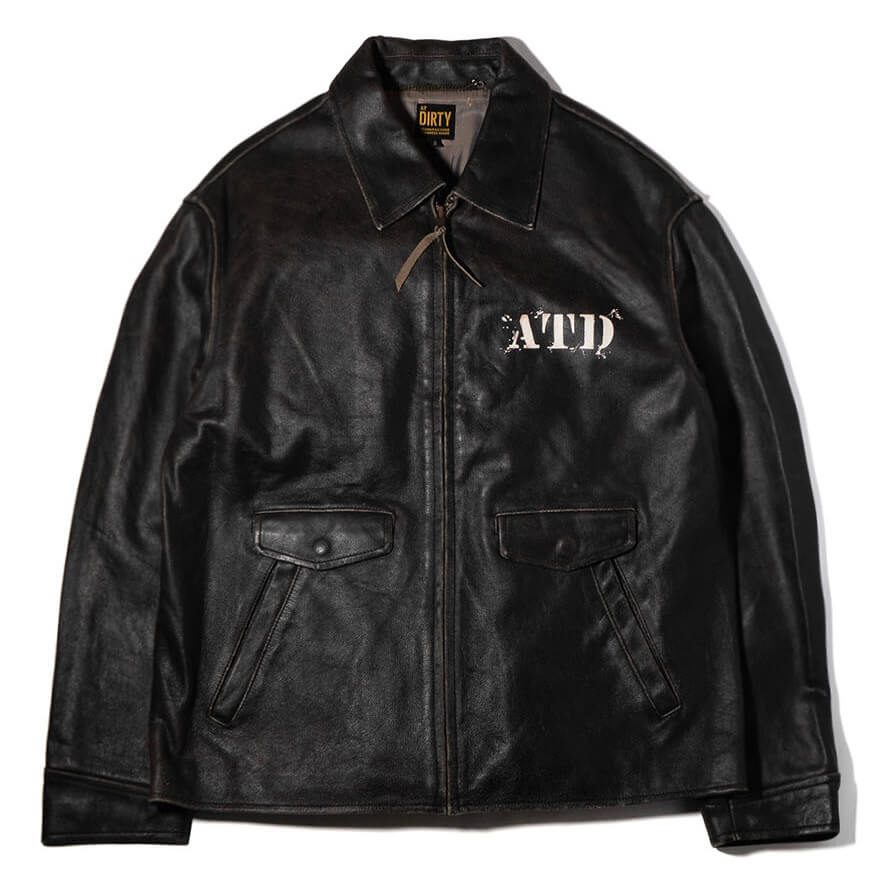 AT-DIRTY/ATD CLUB LEATHER JACKET (BLACK)