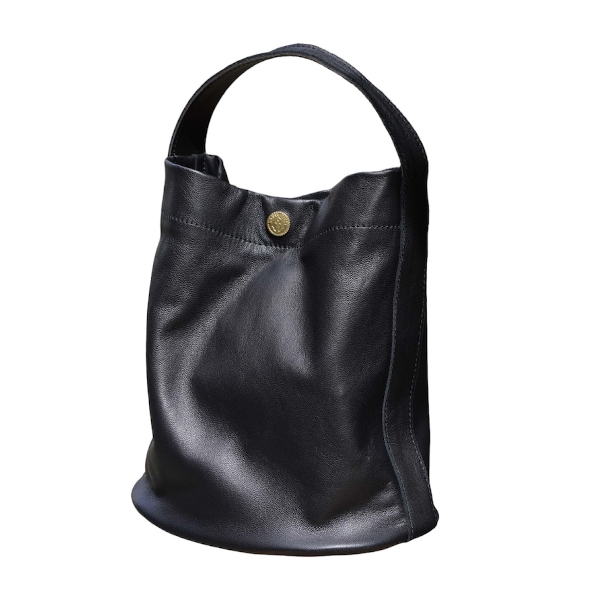 DRESS HIPPY/DH LEATHER BUCKET BAG (BLACK)
