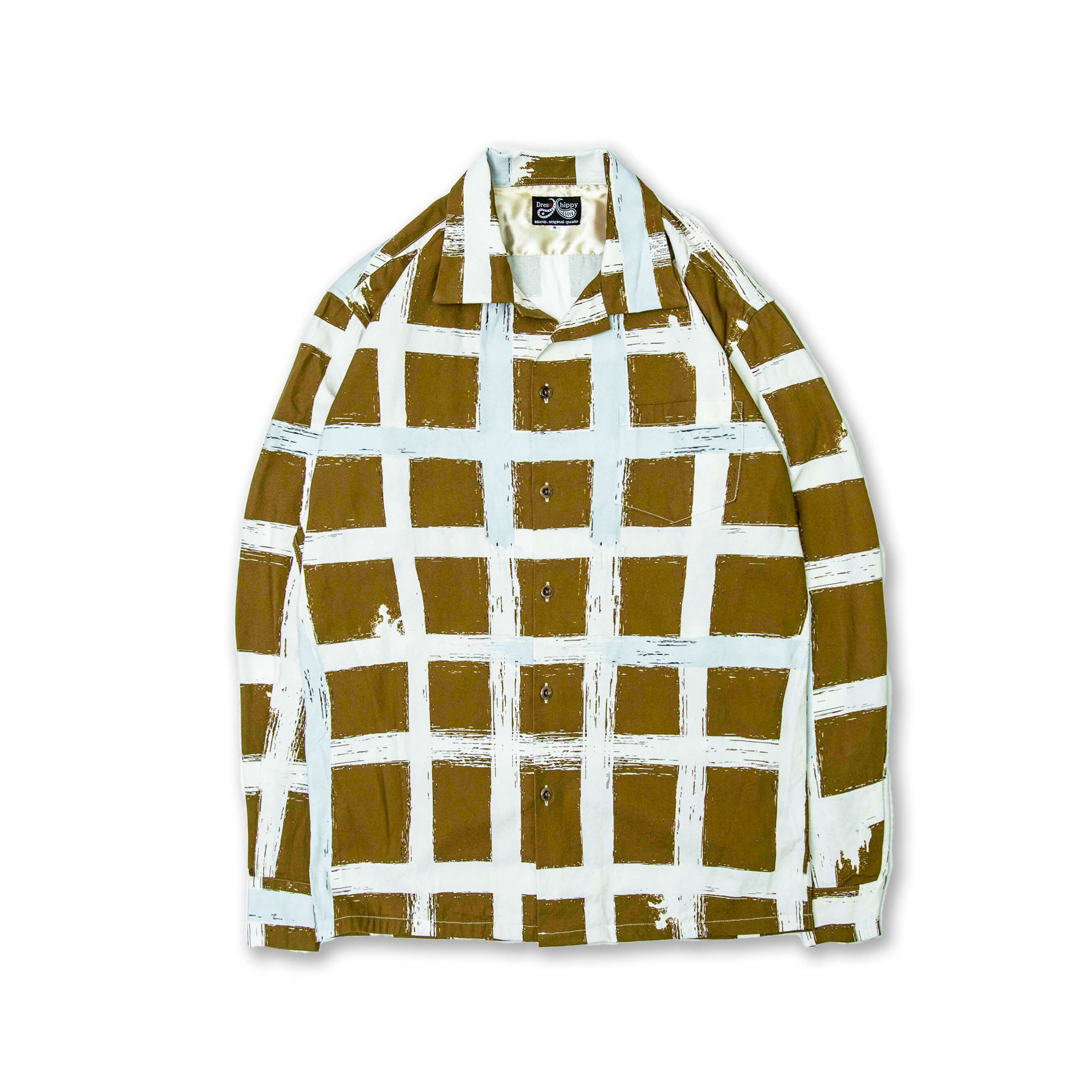DRESS HIPPY/PAINTING CHECK L/S SHIRT (MUSTARD)