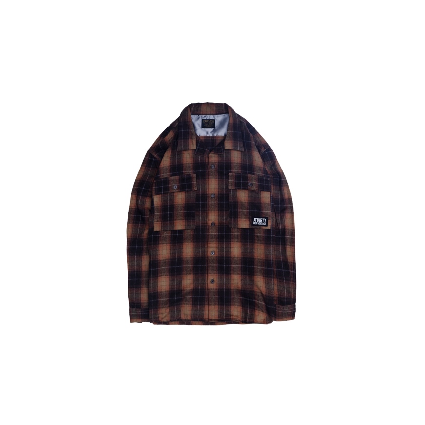 AT-DIRTY/MILDOOR L/S SHIRT -CHECK- (MUSTARD)