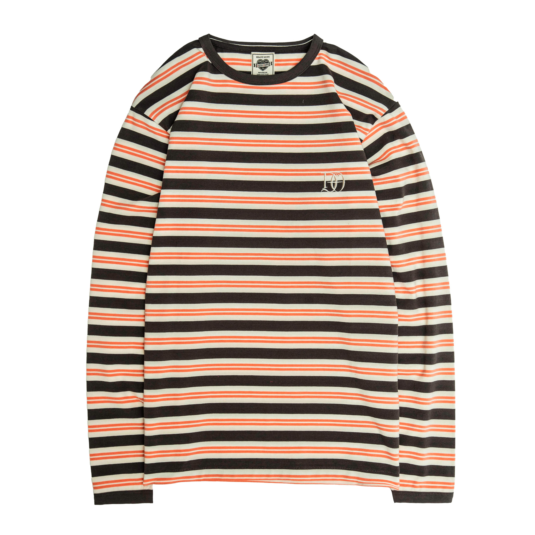 DRESS HIPPY/DH MULTI BORDER L/S TEE (BROWN)