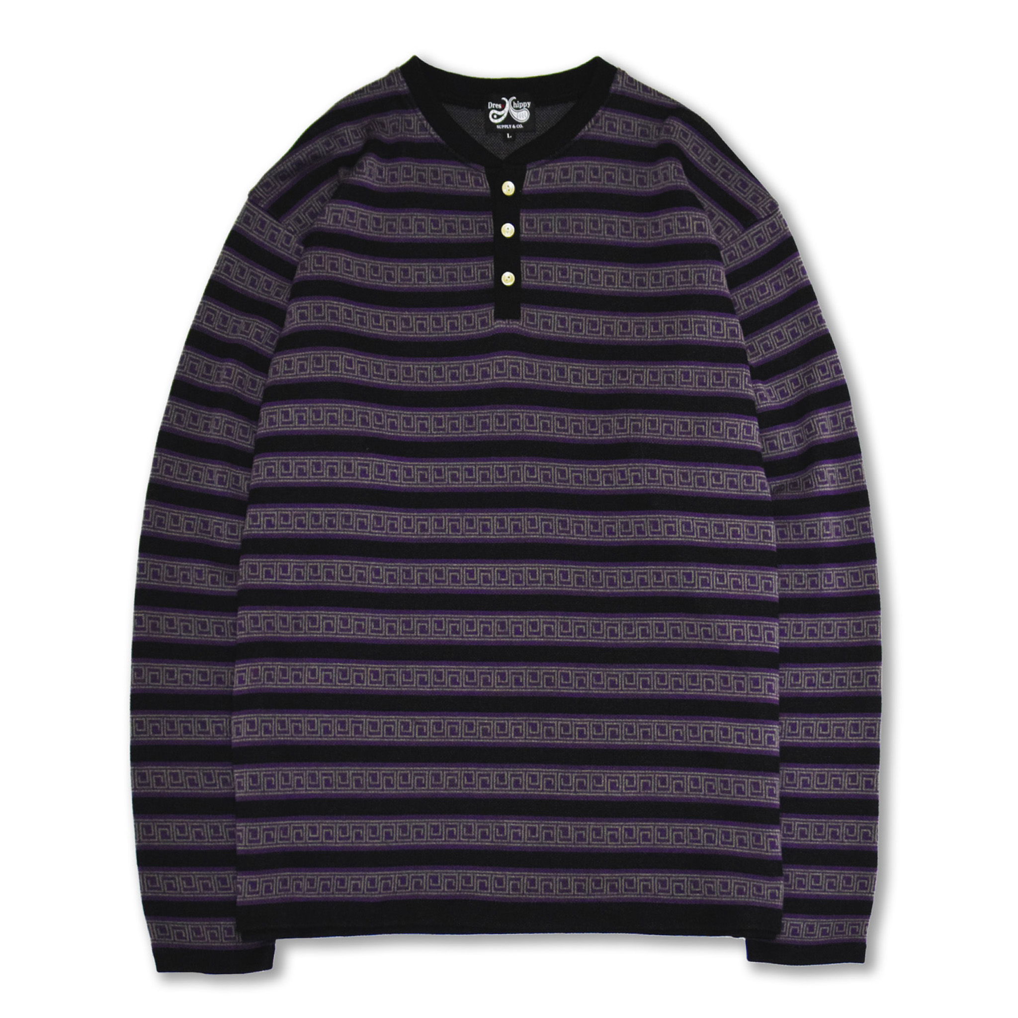 DRESS HIPPY/ORIENTAL BORDER L/S TEE (BLACK)