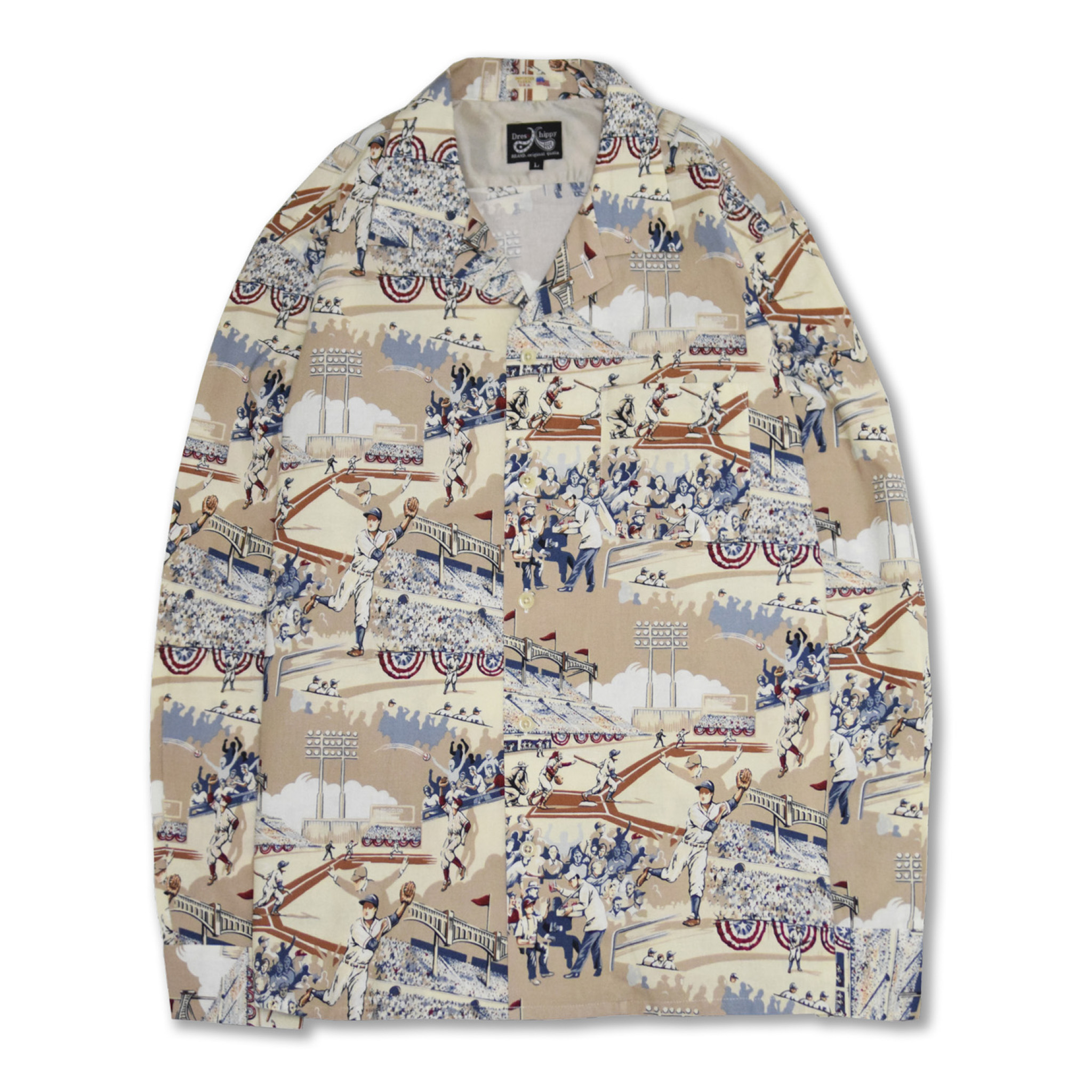 DRESS HIPPY/BASEBALL USA L/S SHIRT (NATURAL)