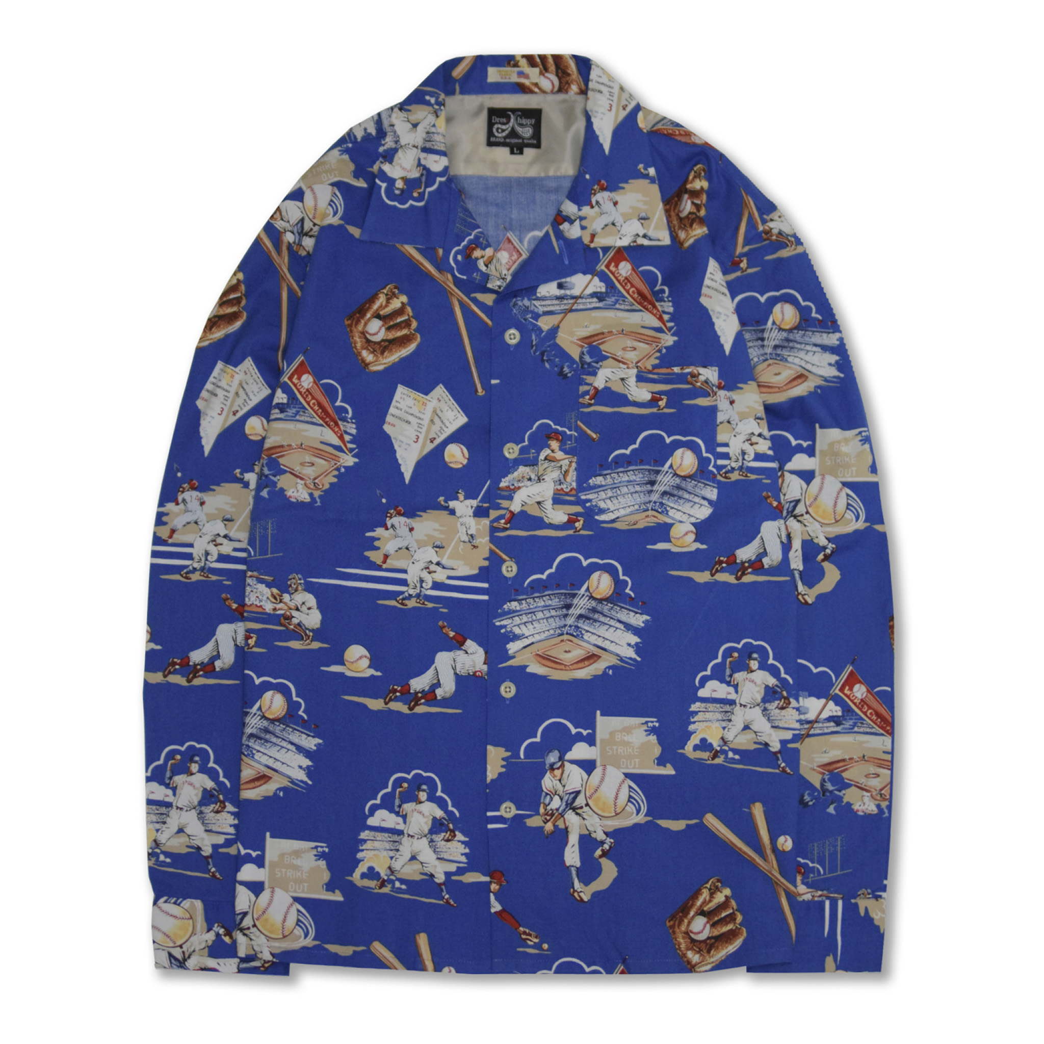 DRESS HIPPY/BASEBALL USA L/S SHIRT (BLUE)