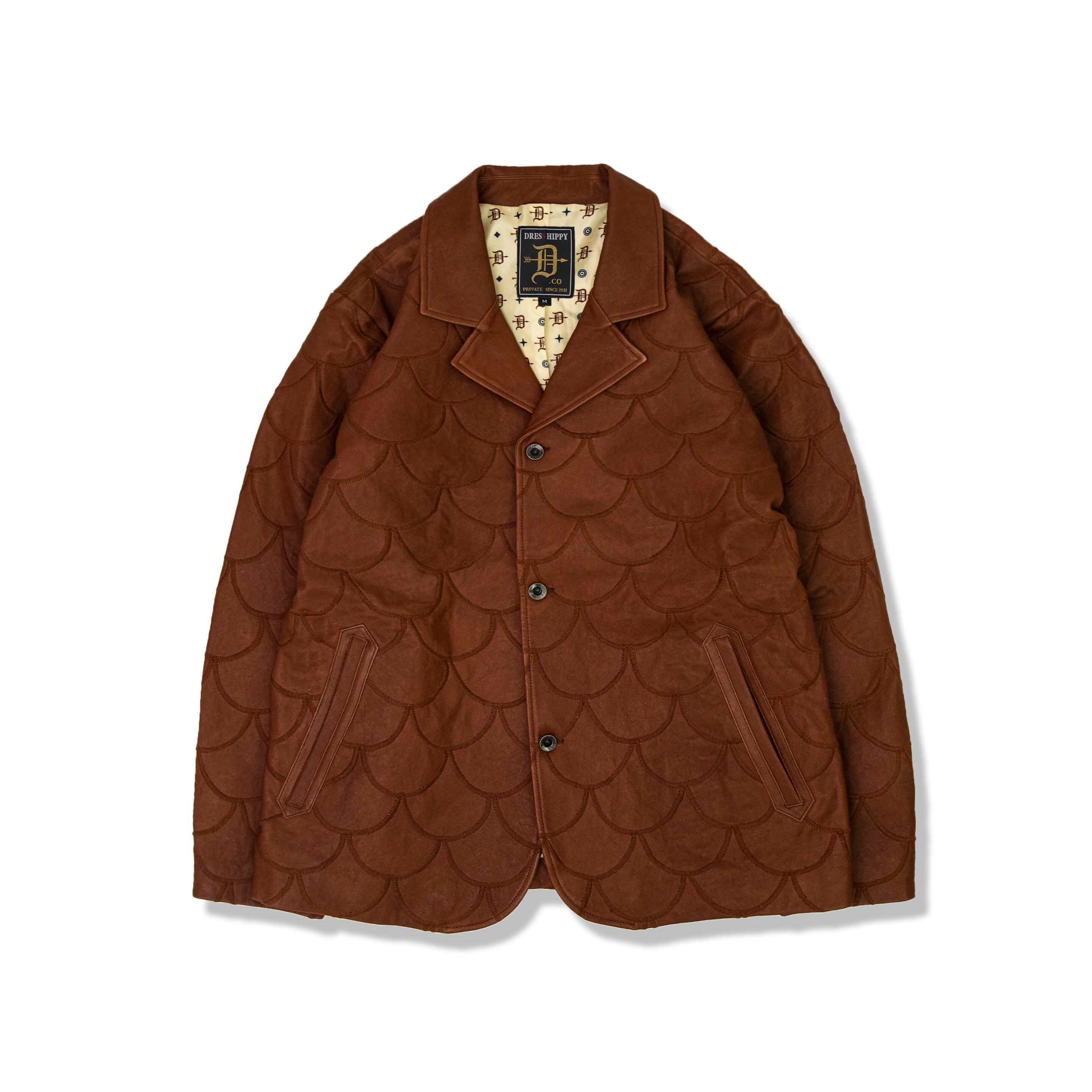 DRESS HIPPY/TOPPER LEATHER JACKET "SECTOR" (R.BROWN)