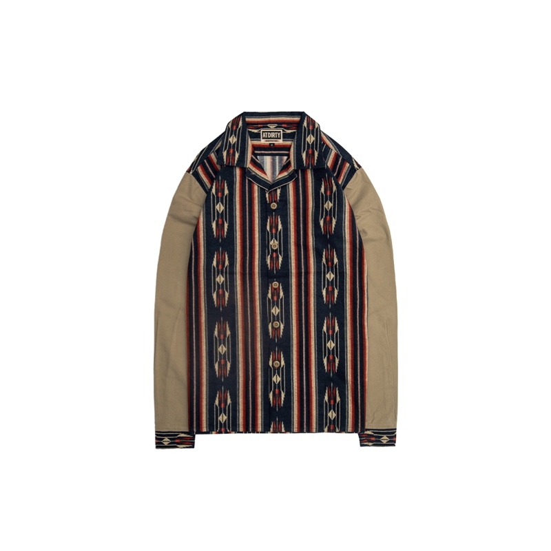 AT-DIRTY/OLD NAVAJO L/S SHIRT (NAVY)