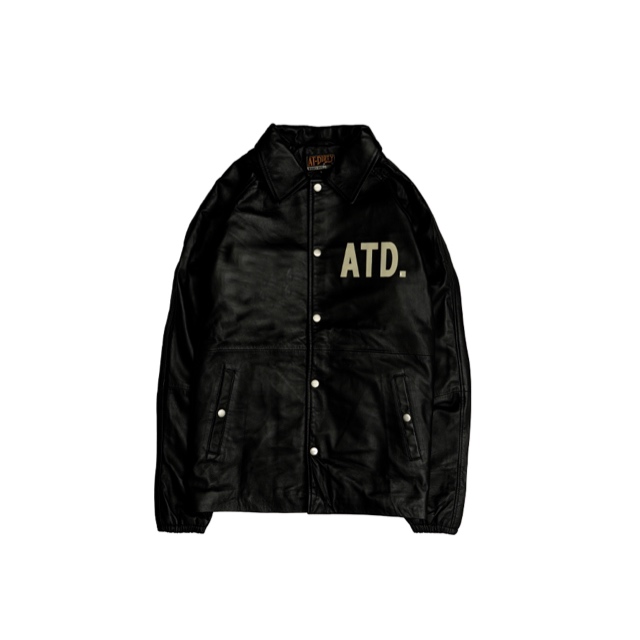 AT-DIRTY/BOLD LEATHER COACH JACKET (BLACK)