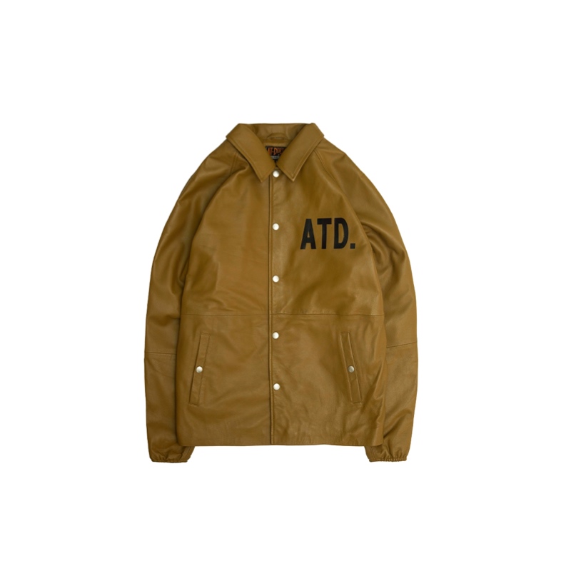 AT-DIRTY/BOLD LEATHER COACH JACKET (MUSTARD)