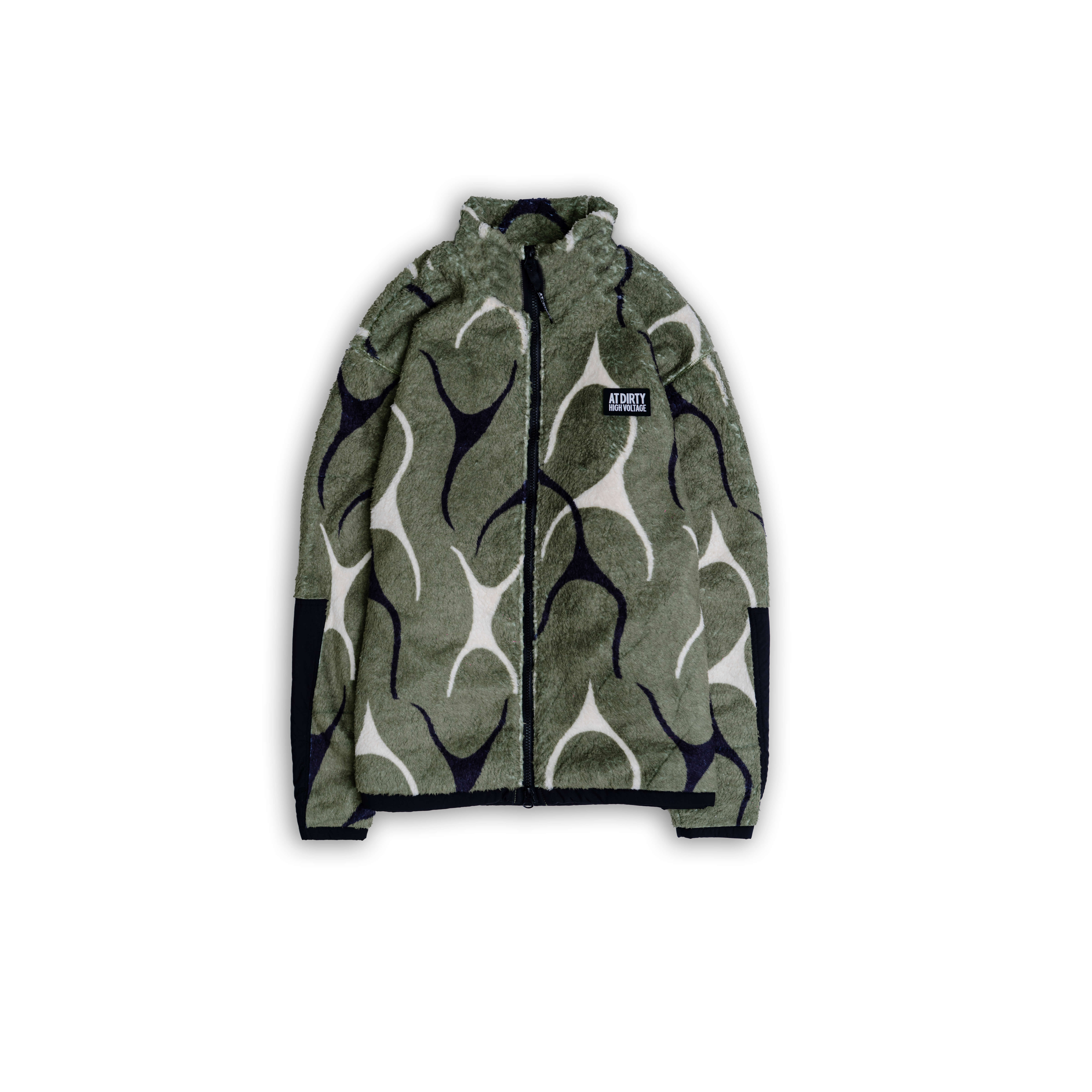 AT-DIRTY/FLAMES FLEECE JACKET (OLIVE)