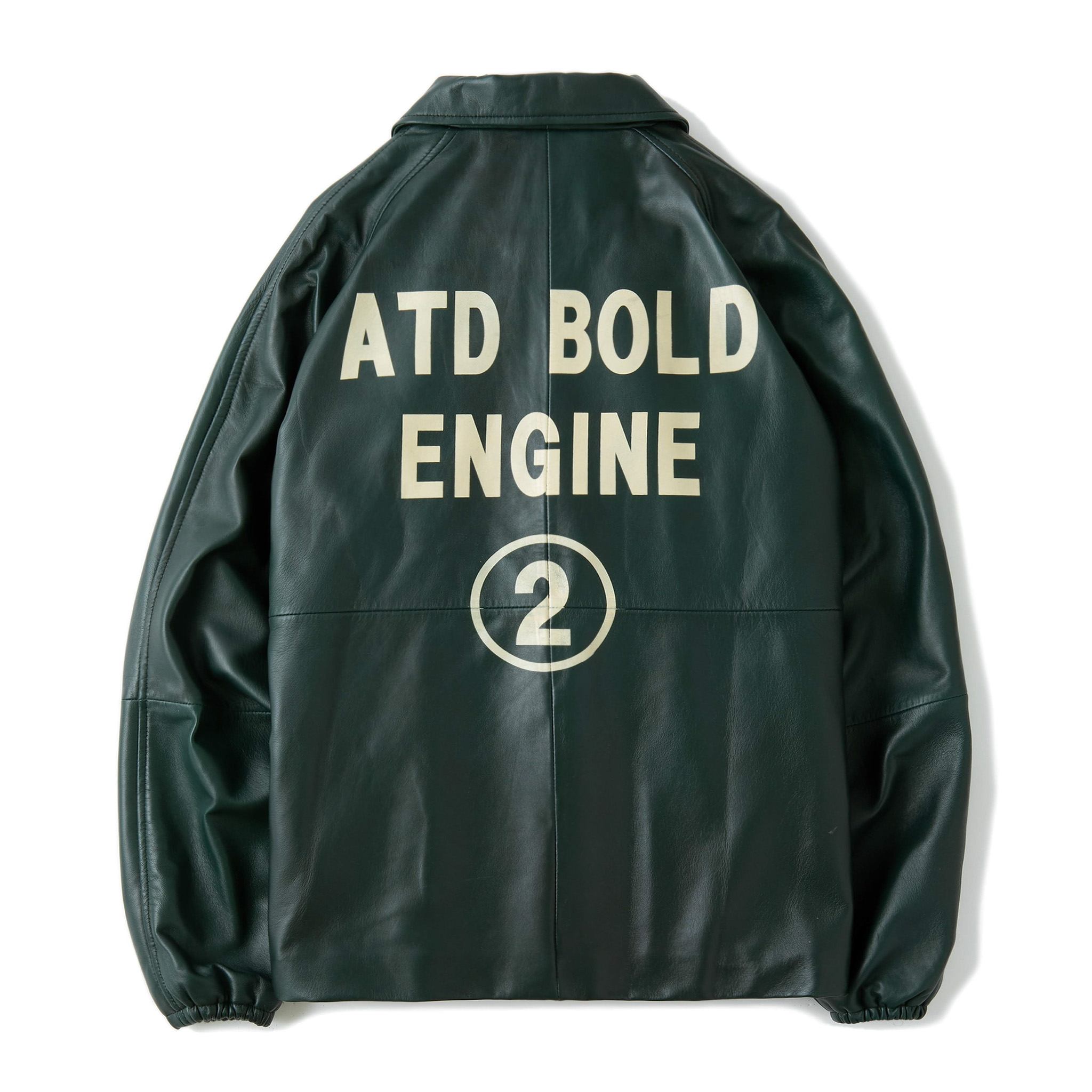AT-DIRTY/BOLD LEATHER COACH JACKET (D.GREEN)