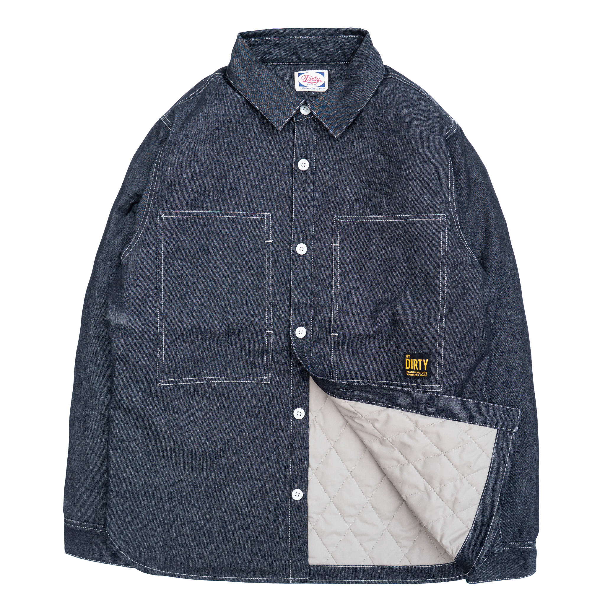 AT-DIRTY/ATD ARMY QUILTING L/S SHIRT (BLACK)