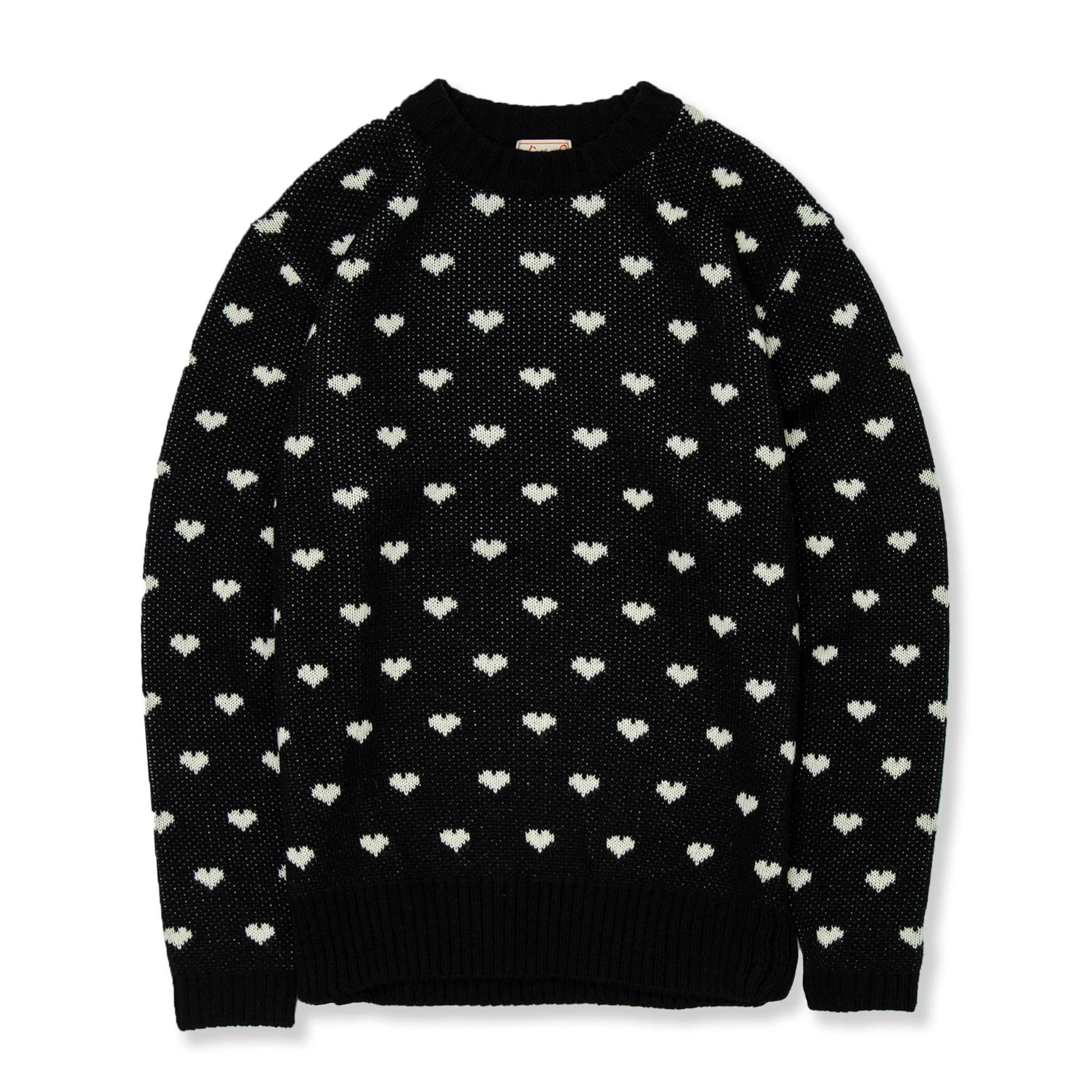 DRESS HIPPY/HEART CREW KNIT (BLACK)
