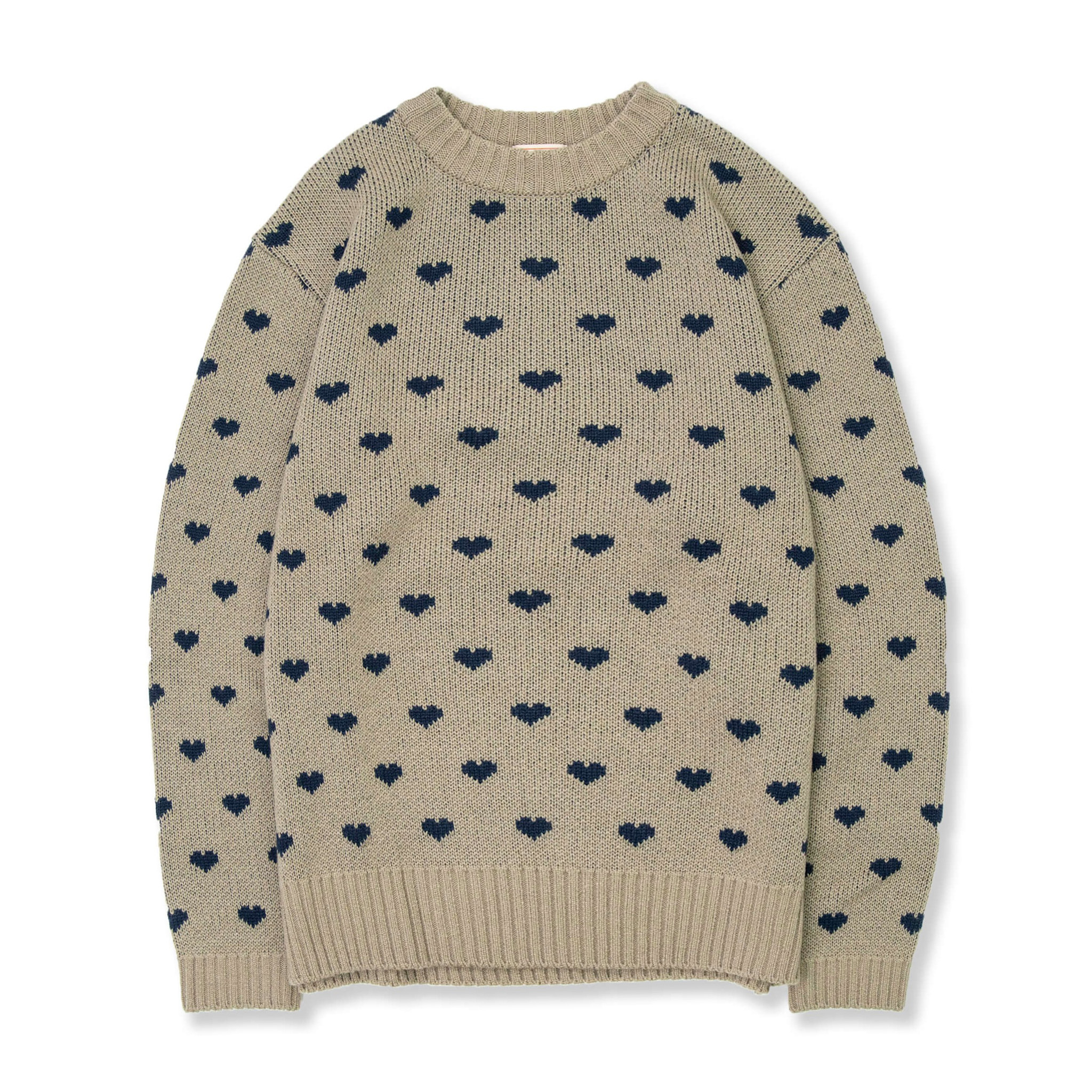 DRESS HIPPY/HEART CREW KNIT (GRAY)